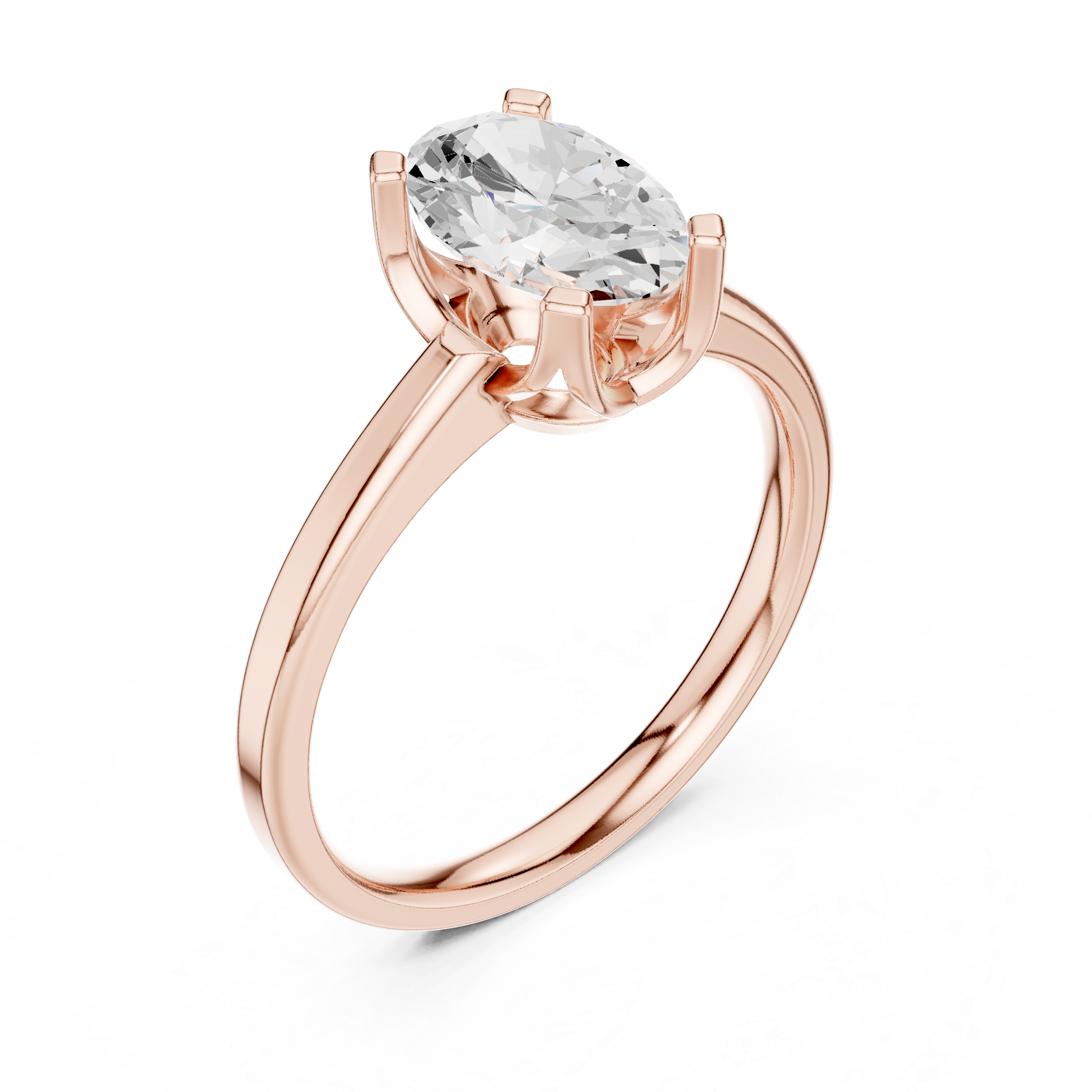 Oval Solitaire Engagement Ring with Classic Four-Prong Setting