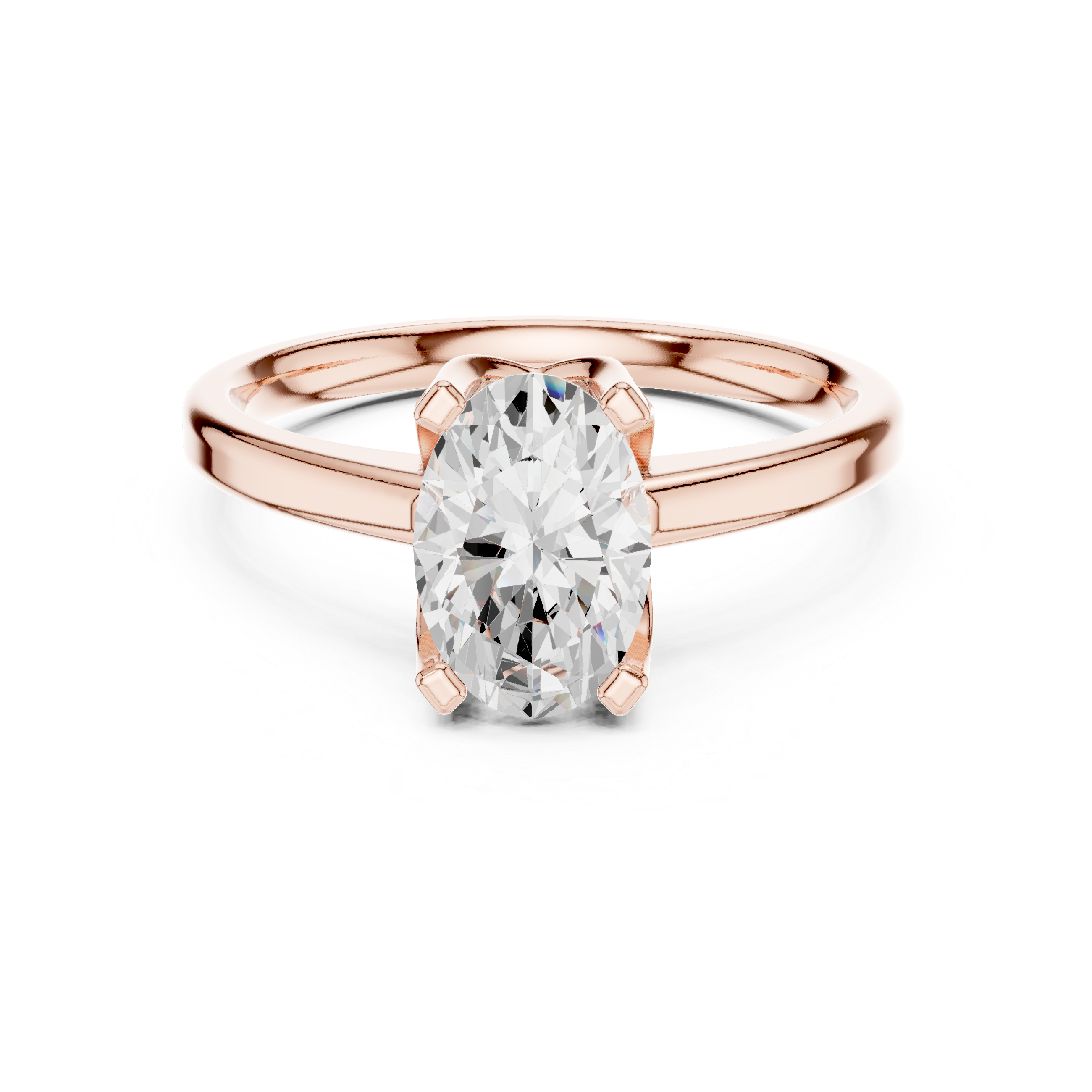 Oval Solitaire Engagement Ring with Classic Four-Prong Setting