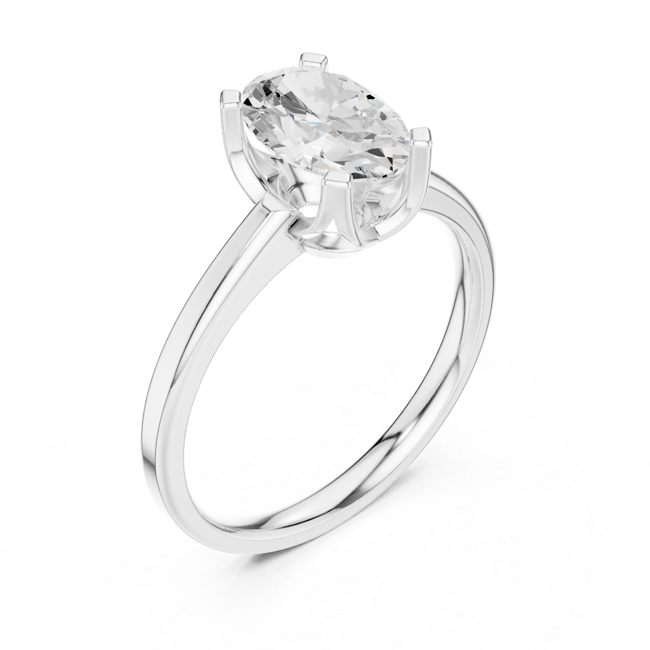 Oval Solitaire Engagement Ring with Classic Four-Prong Setting