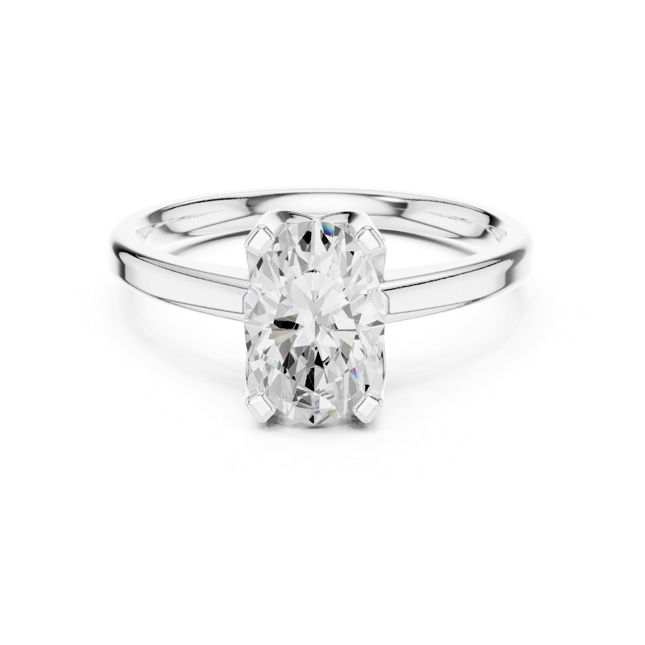 Oval Solitaire Engagement Ring with Classic Four-Prong Setting