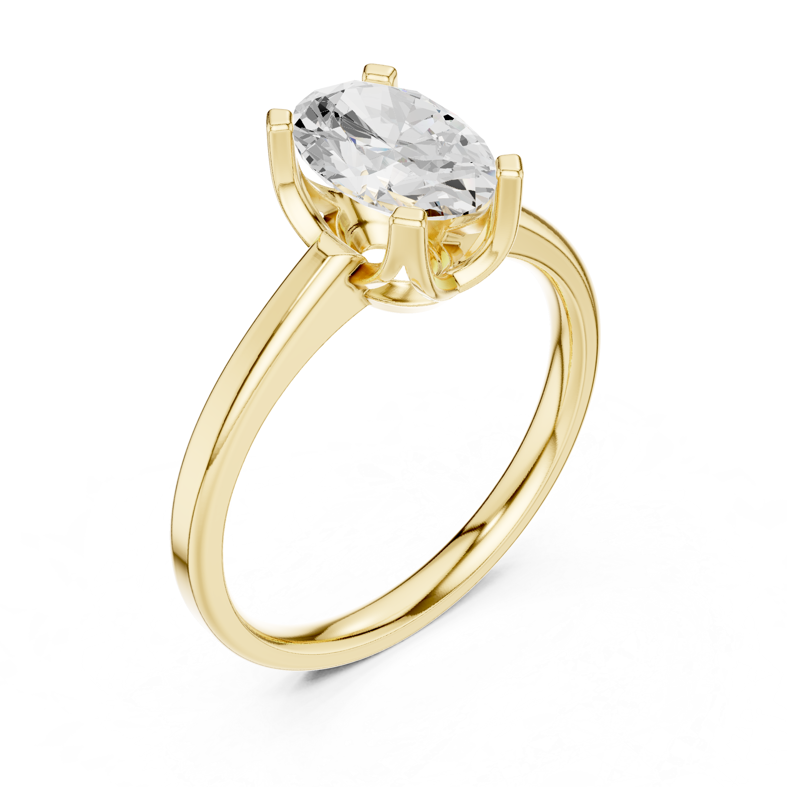 Oval Solitaire Engagement Ring with Classic Four-Prong Setting