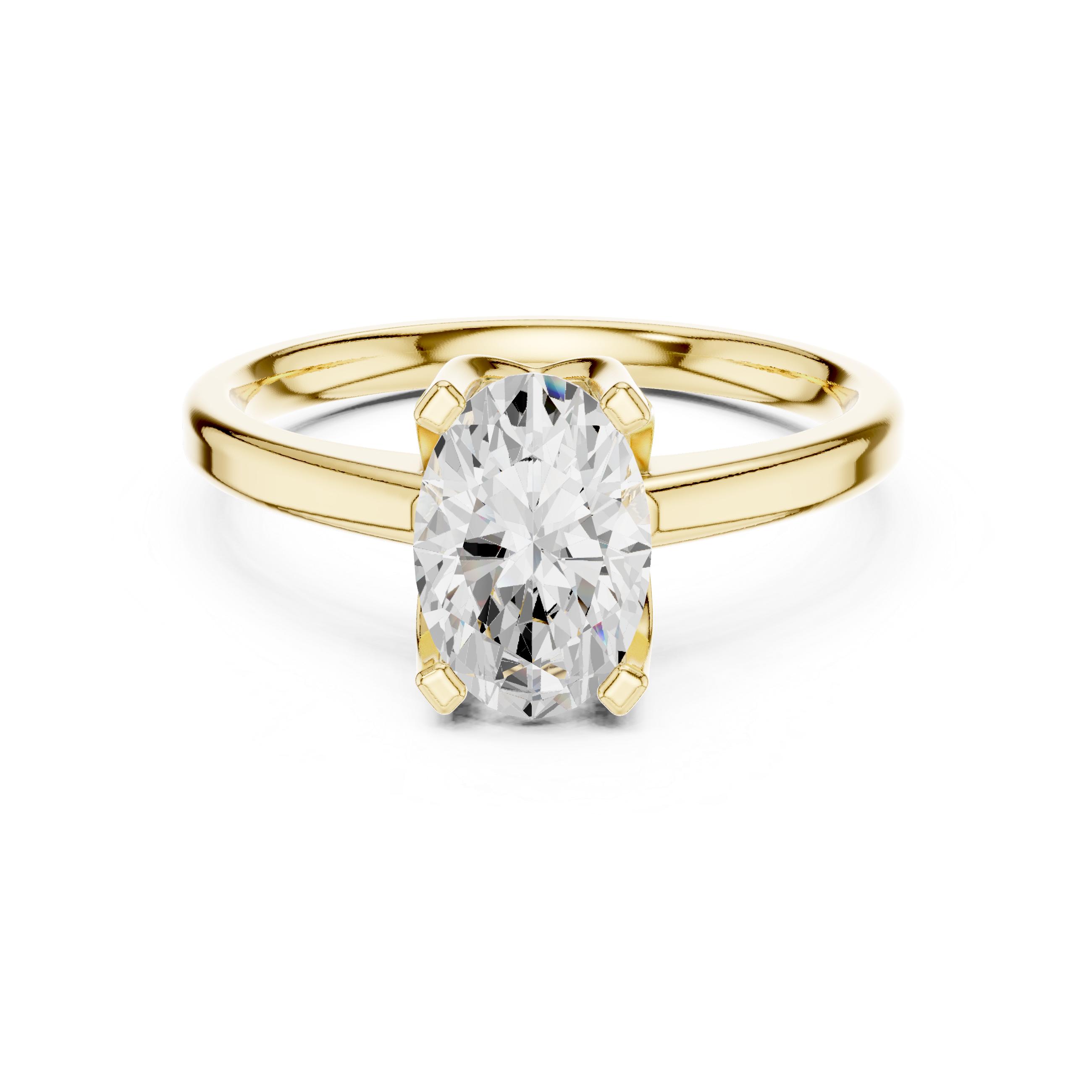 Oval Solitaire Engagement Ring with Classic Four-Prong Setting