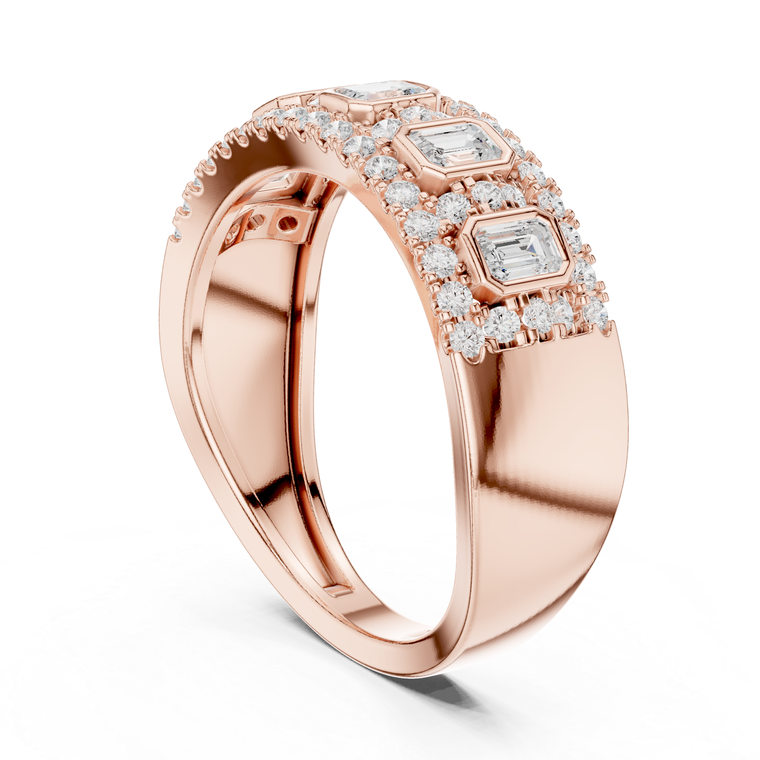Emerald Cut Diamond Band Ring