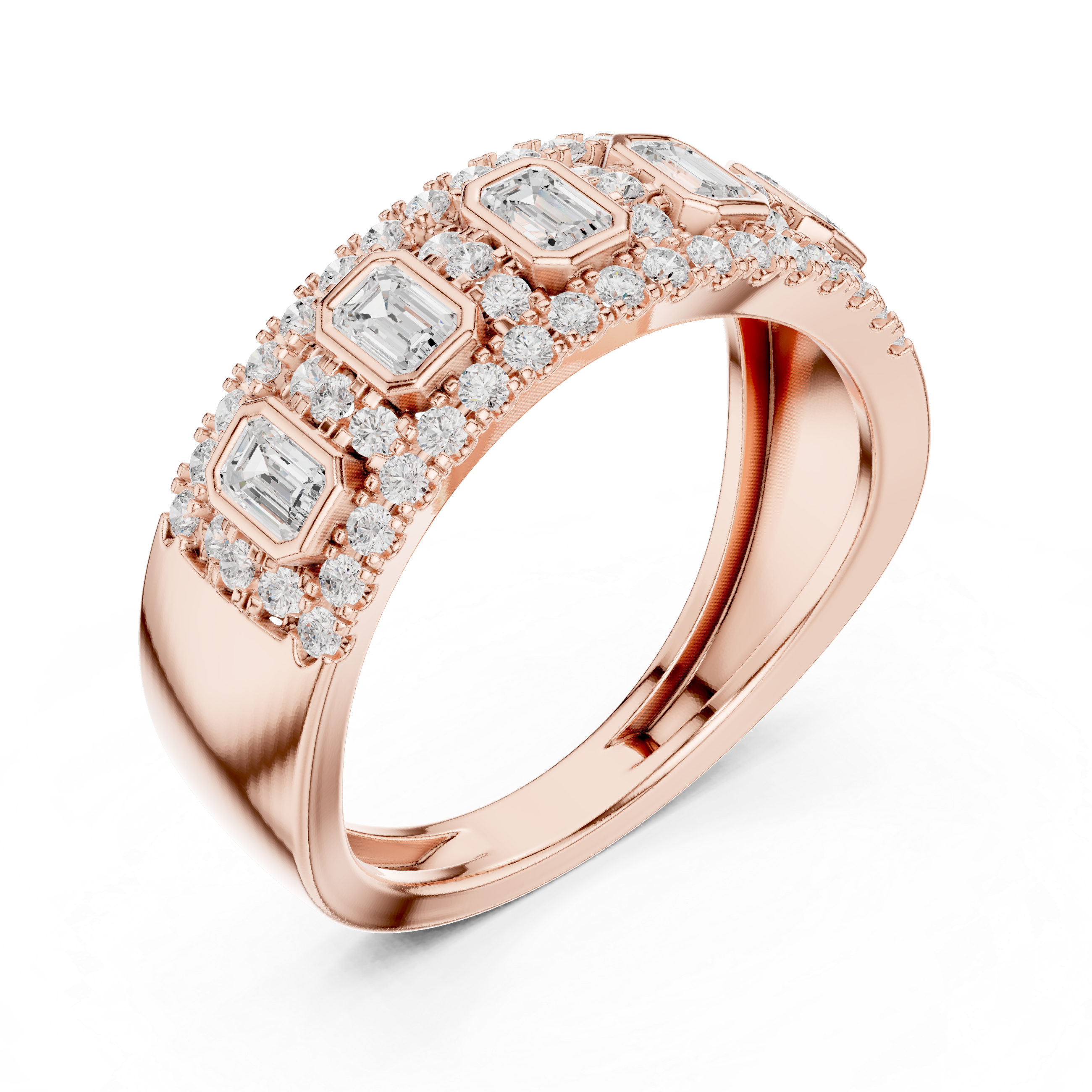 Emerald Cut Diamond Band Ring