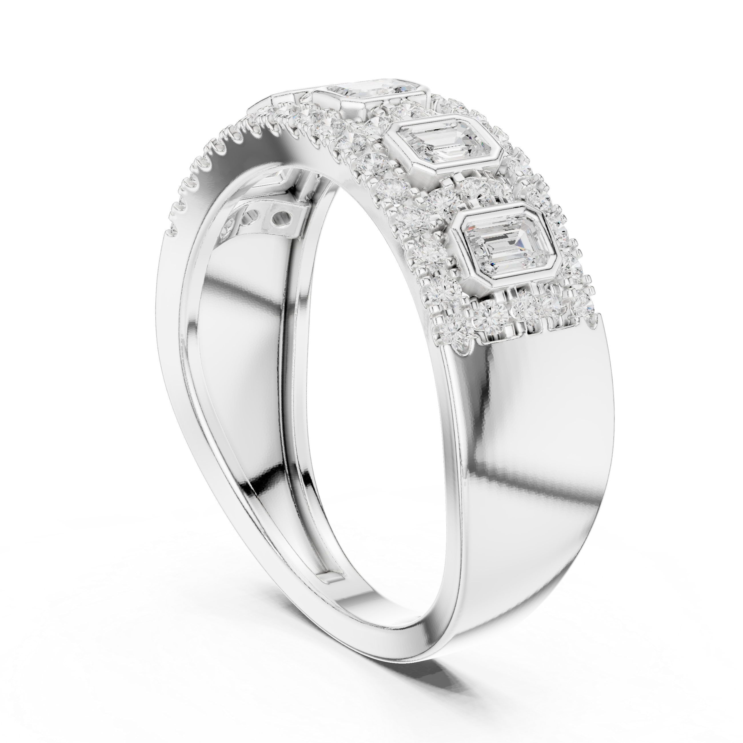 Emerald Cut Diamond Band Ring
