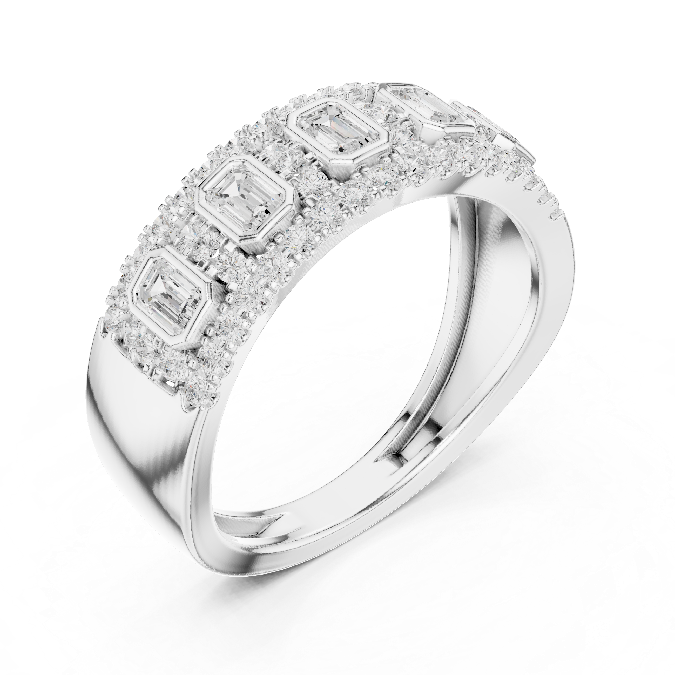 Emerald Cut Diamond Band Ring