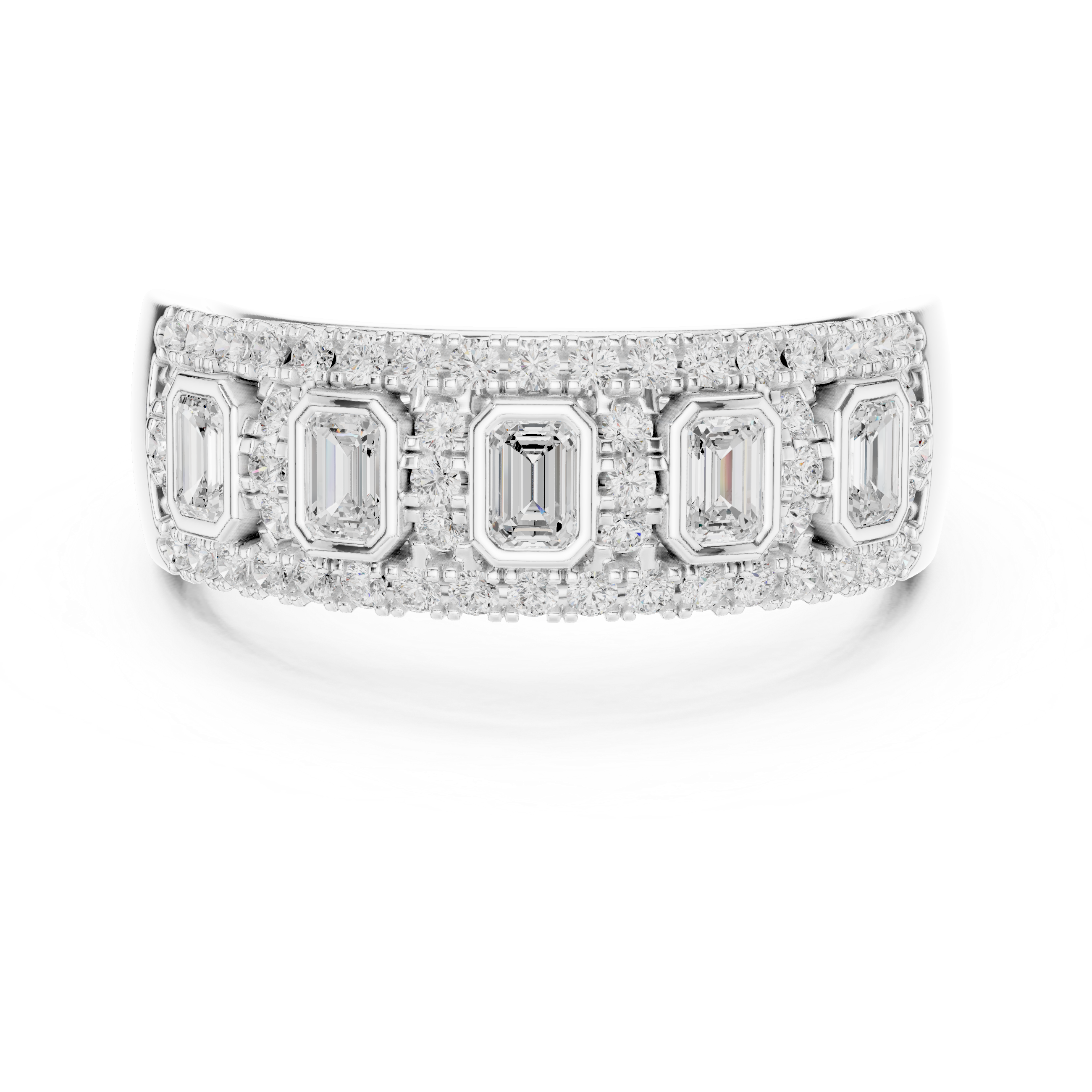 Emerald Cut Diamond Band Ring