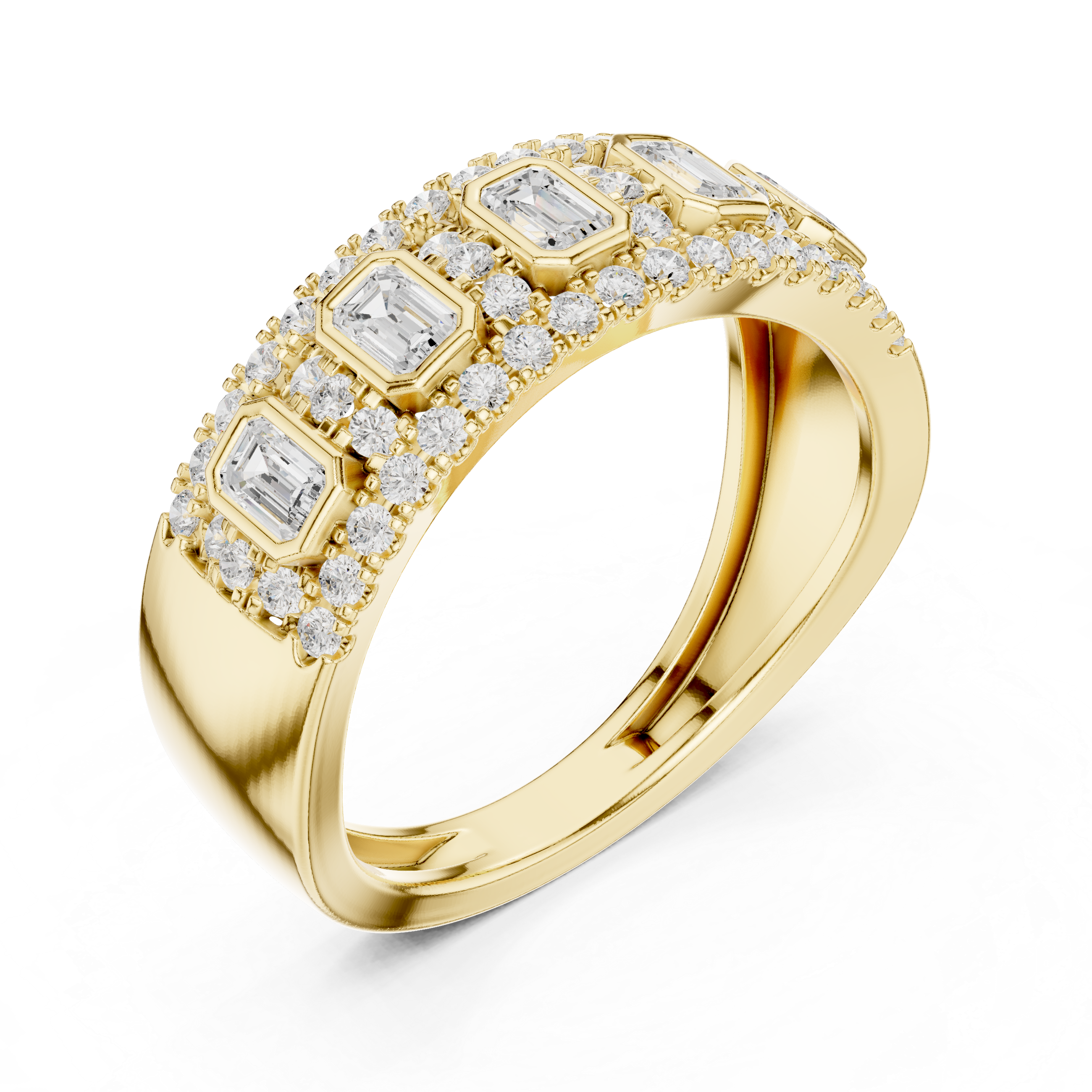 Emerald Cut Diamond Band Ring