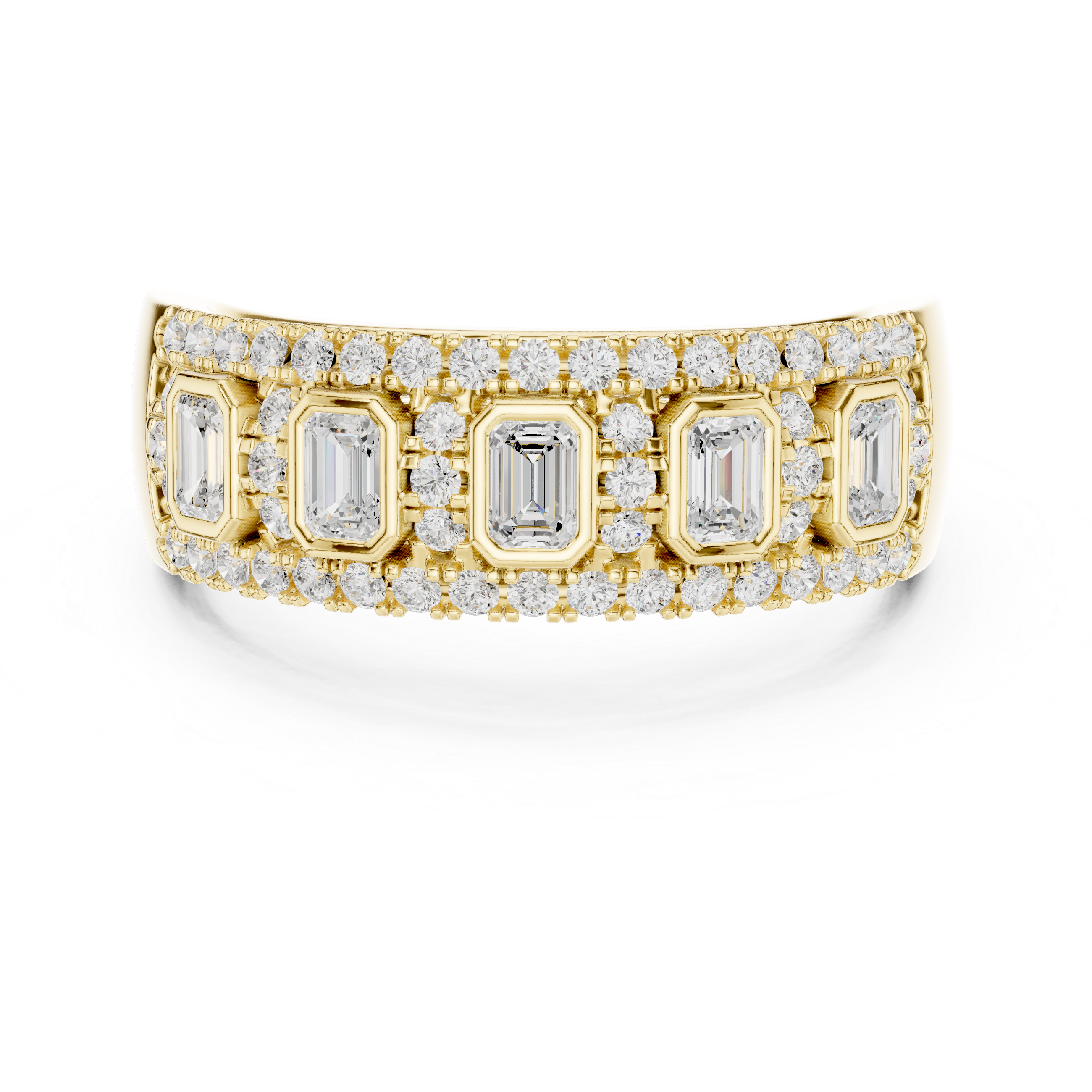 Emerald Cut Diamond Band Ring