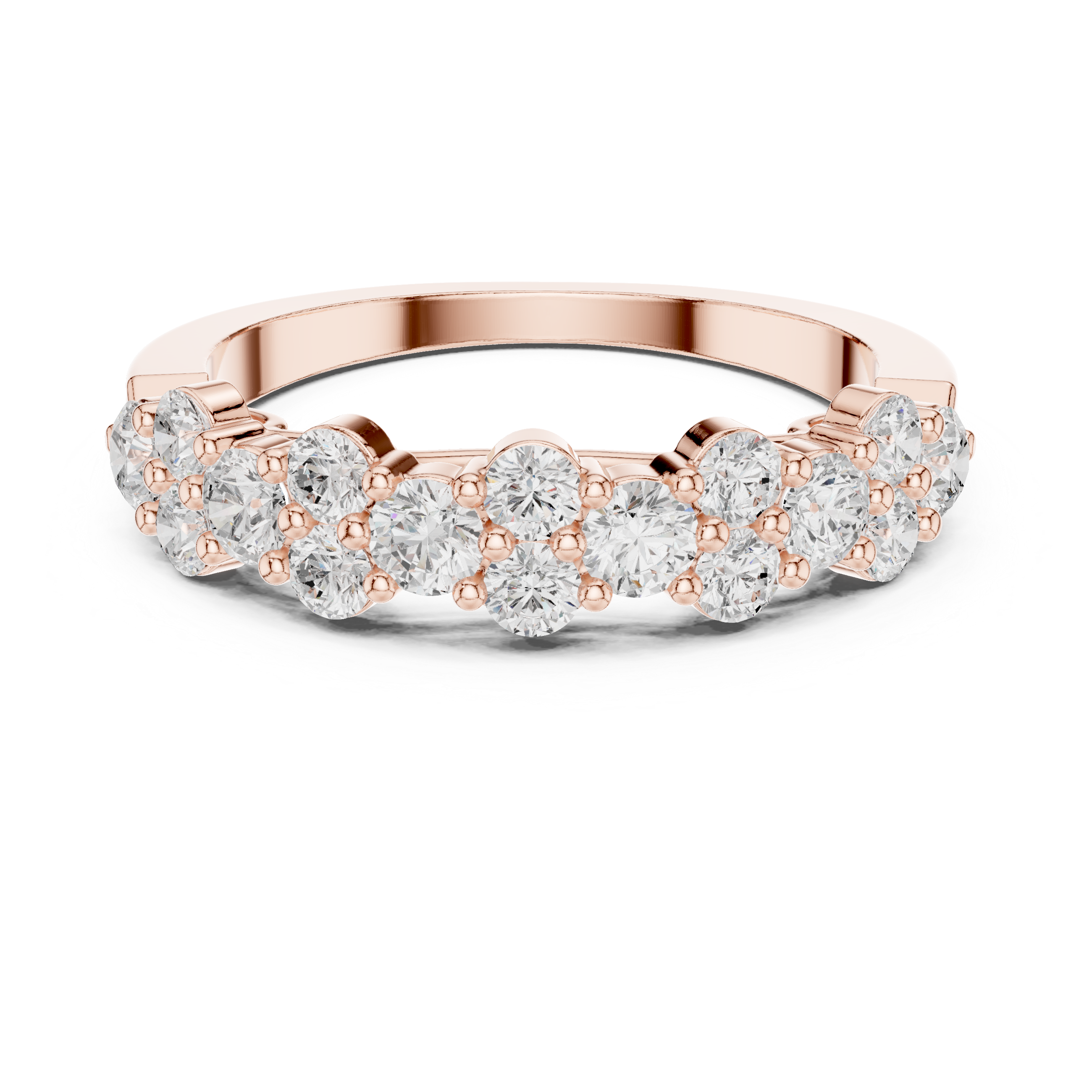 Diamond Cluster Half Eternity Ring