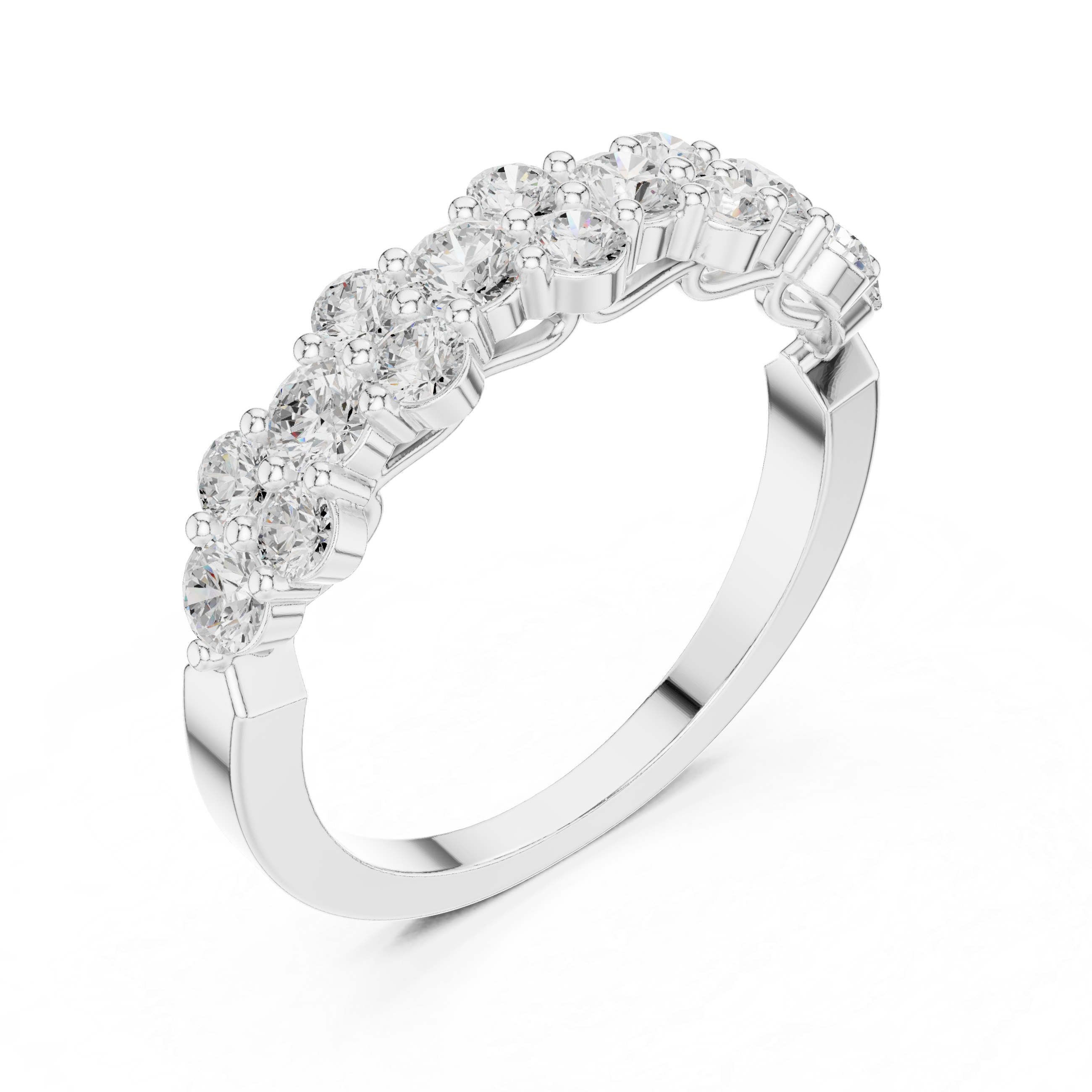 Diamond Cluster Half Eternity Ring