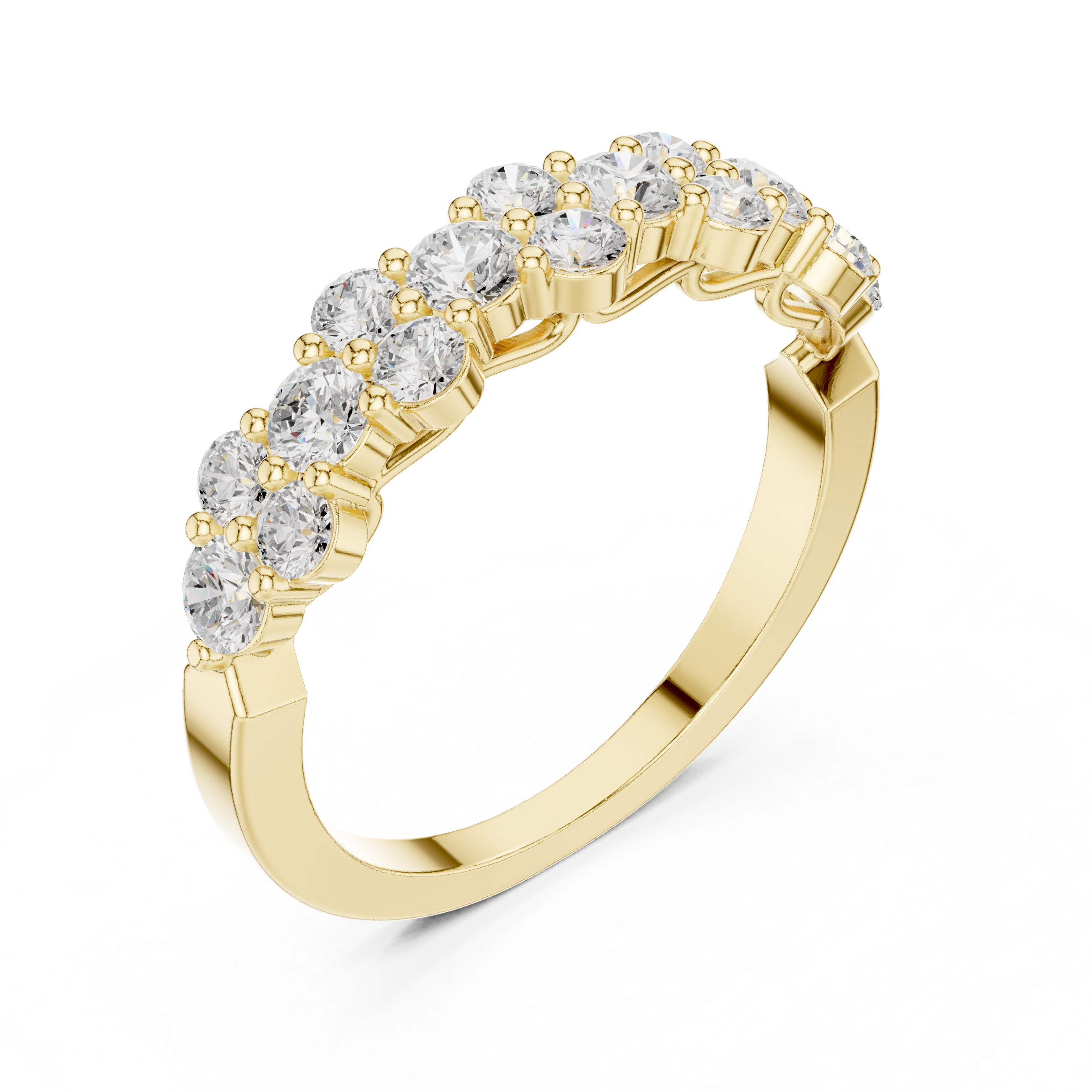 Diamond Cluster Half Eternity Ring