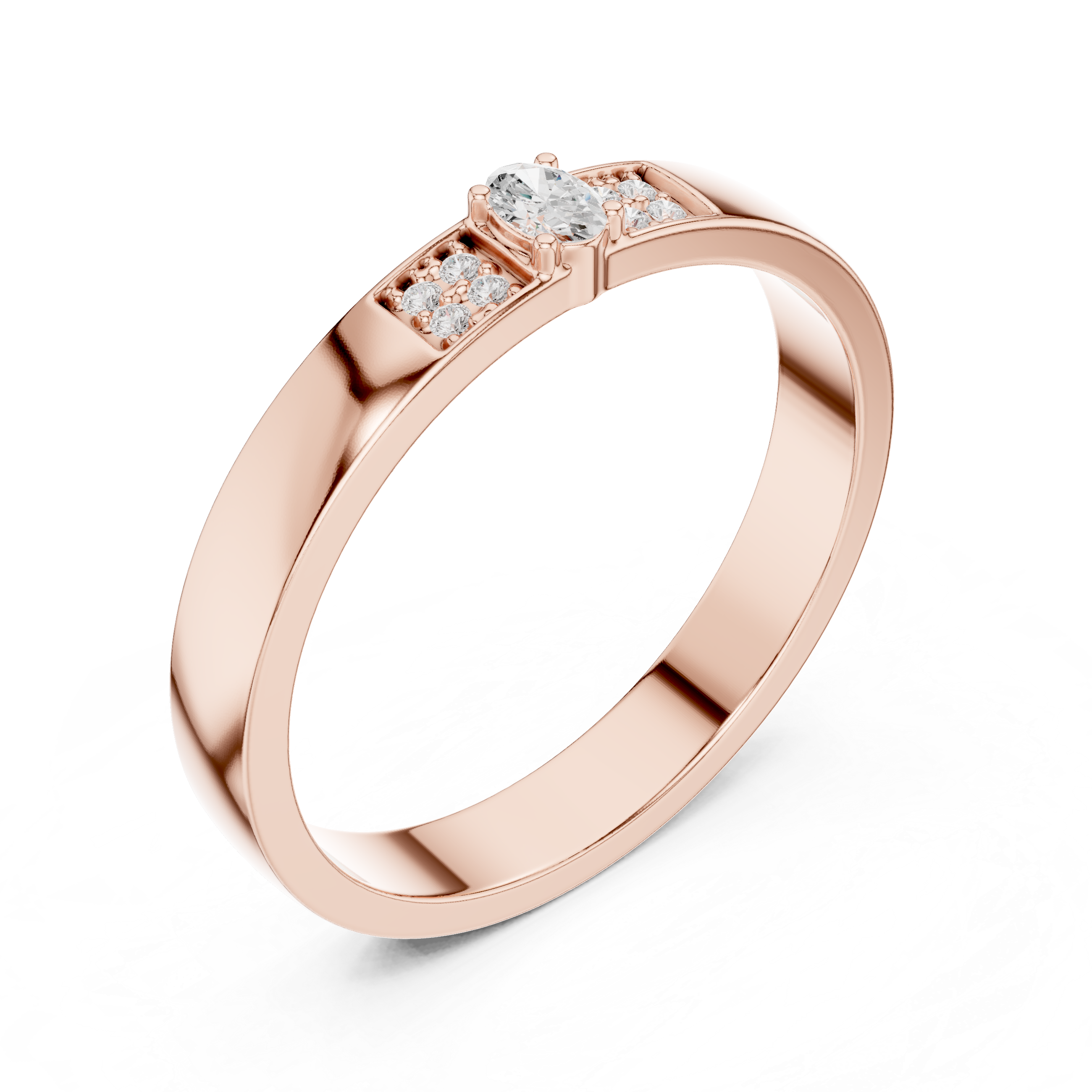 Minimalist Oval Diamond Engagement Ring