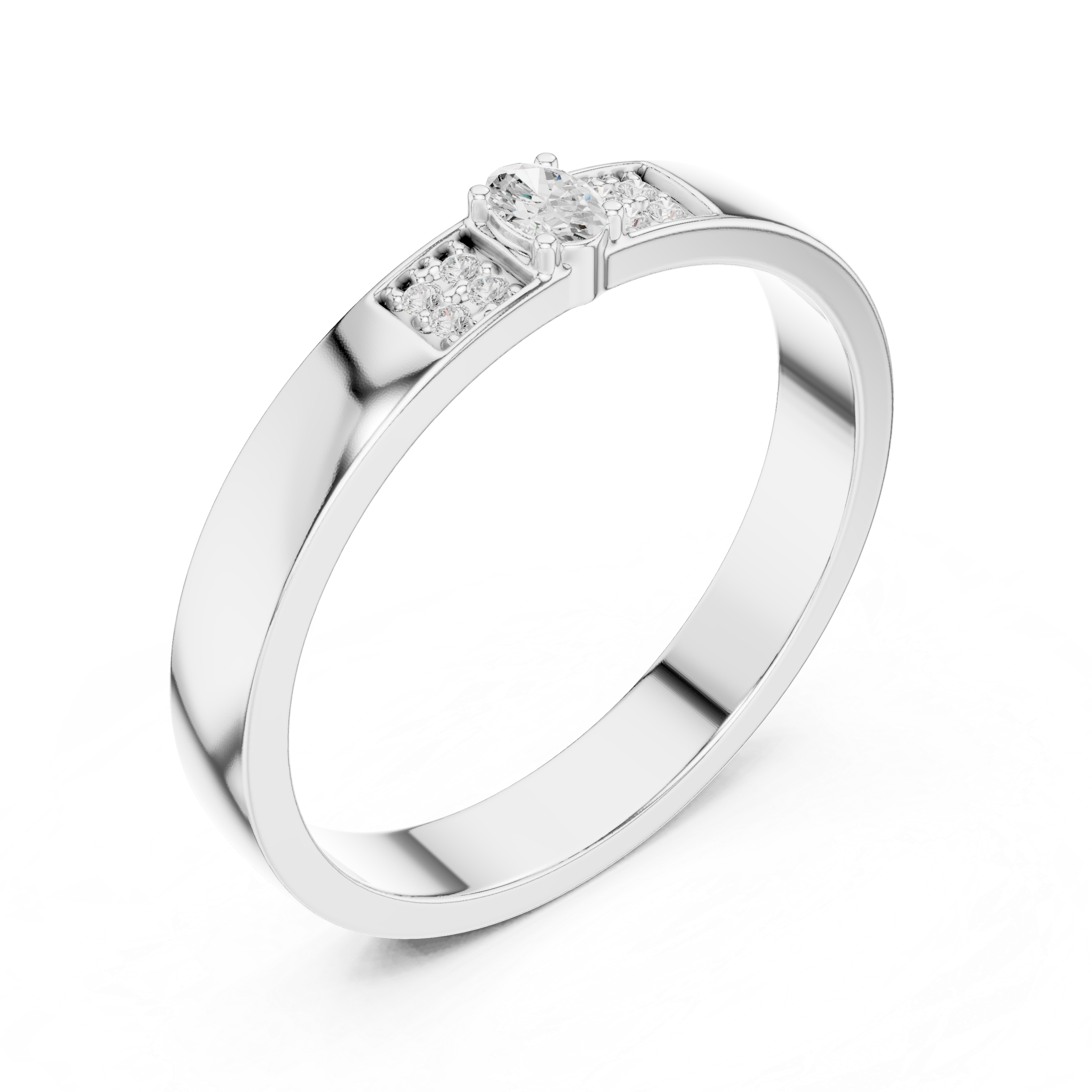 Minimalist Oval Diamond Engagement Ring