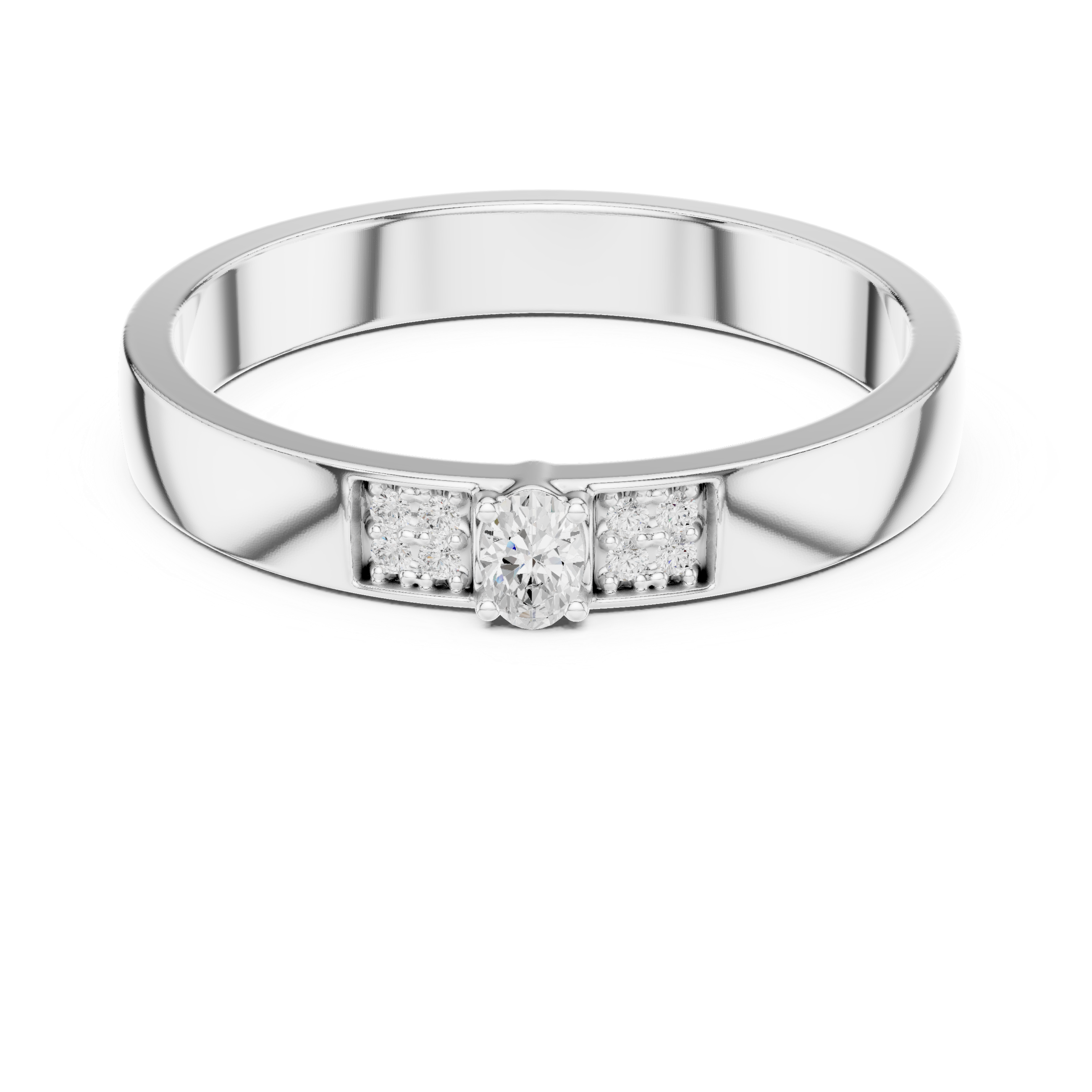 Minimalist Oval Diamond Engagement Ring