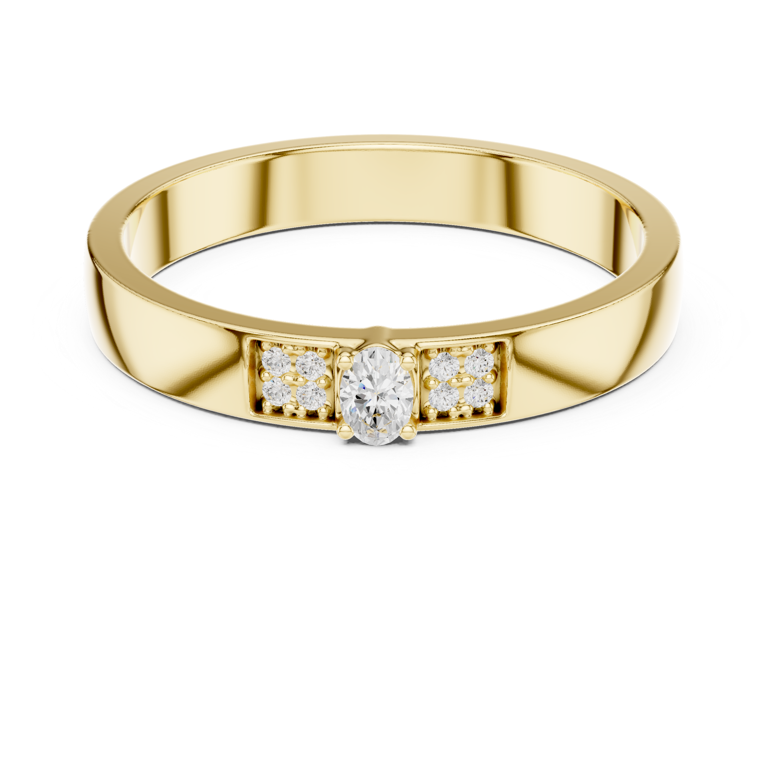 Minimalist Oval Diamond Engagement Ring