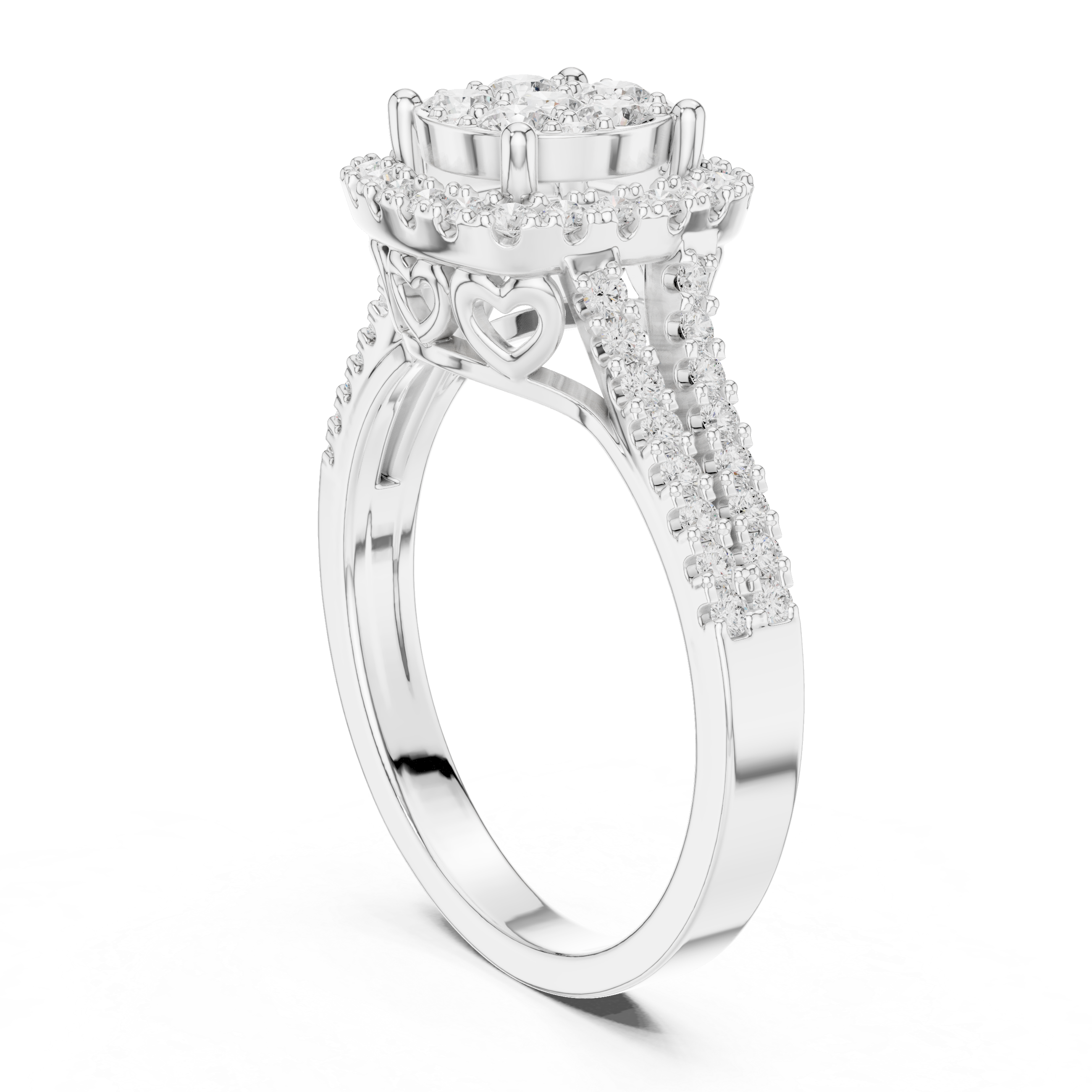 Round Halo Diamond Engagement Ring