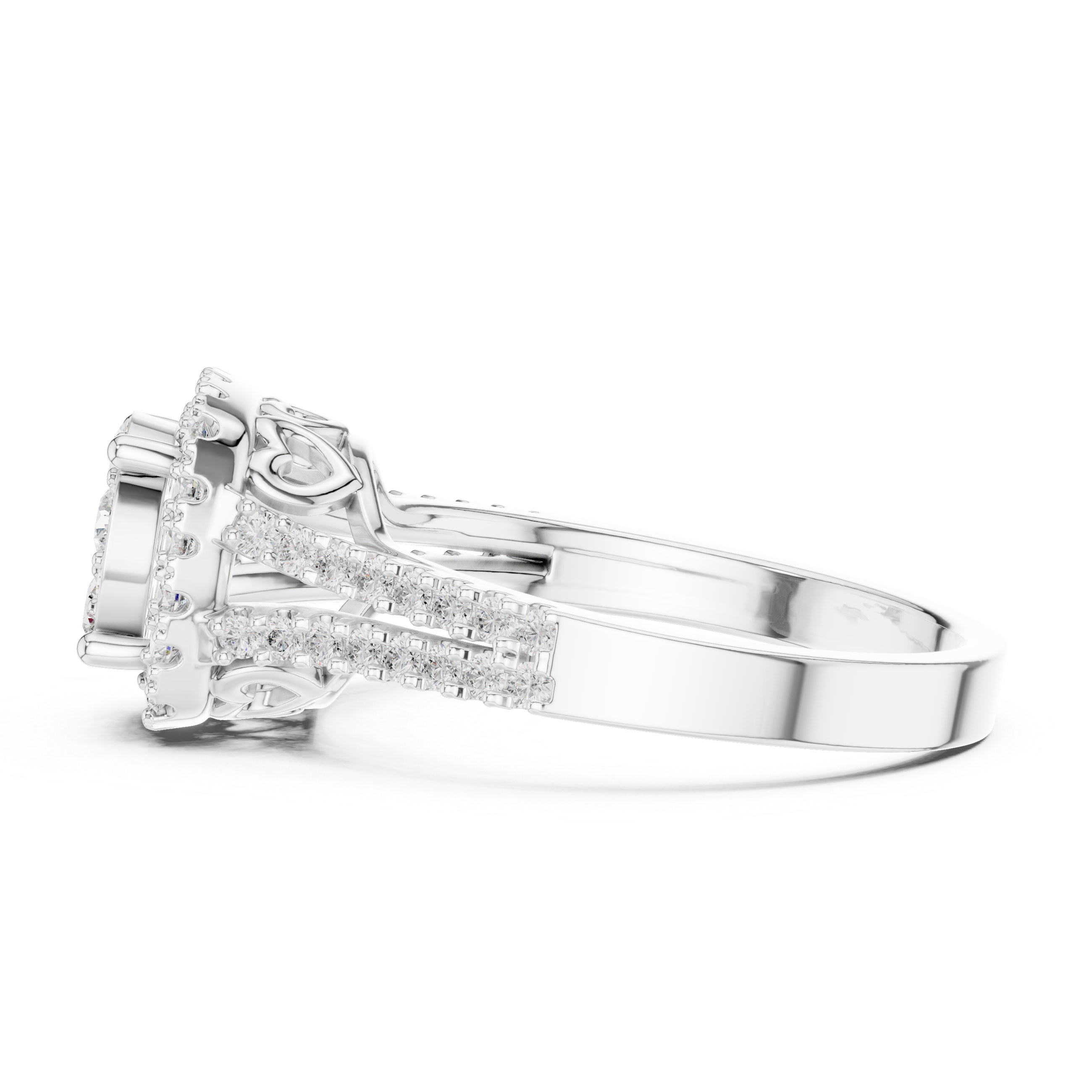 Round Halo Diamond Engagement Ring