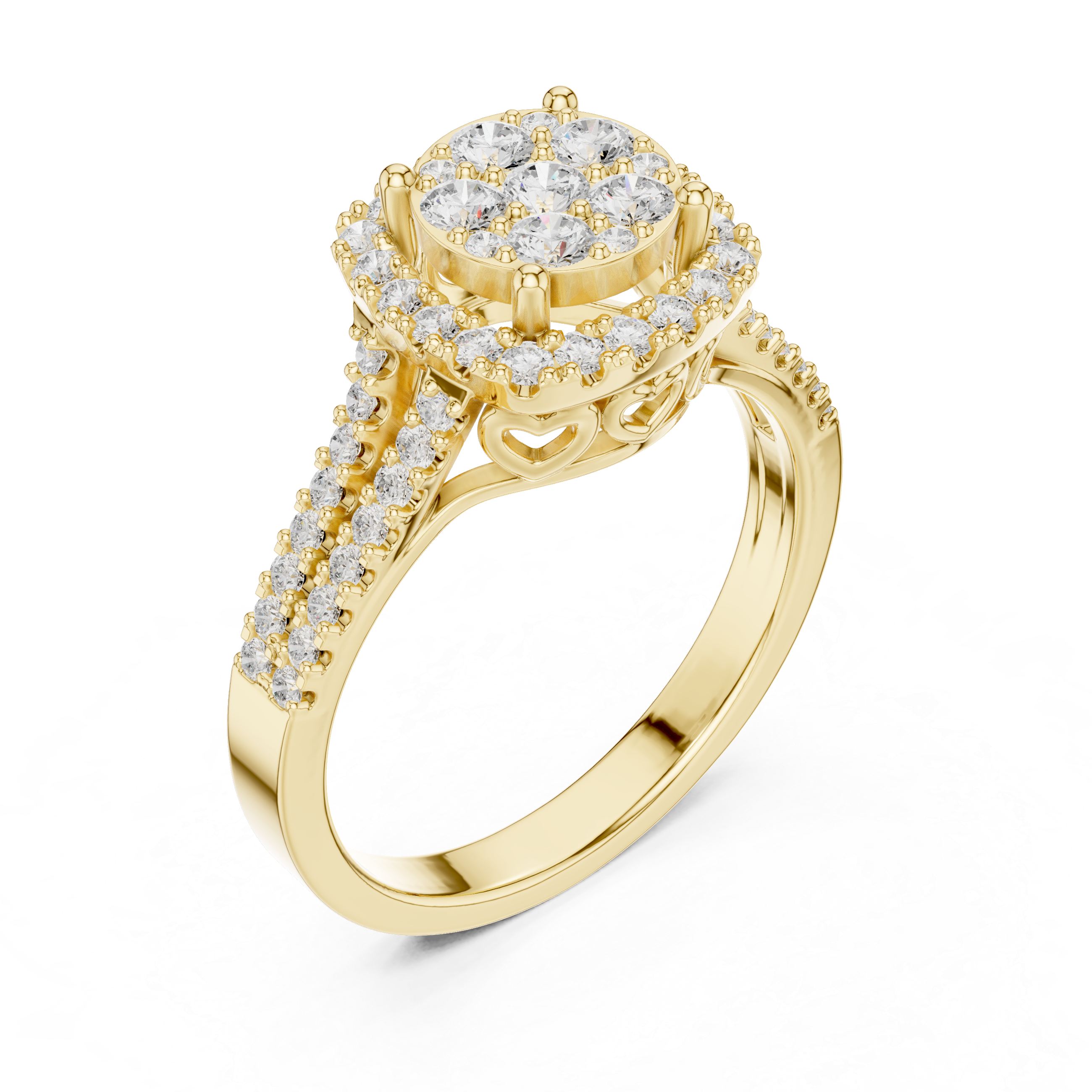 Round Halo Diamond Engagement Ring