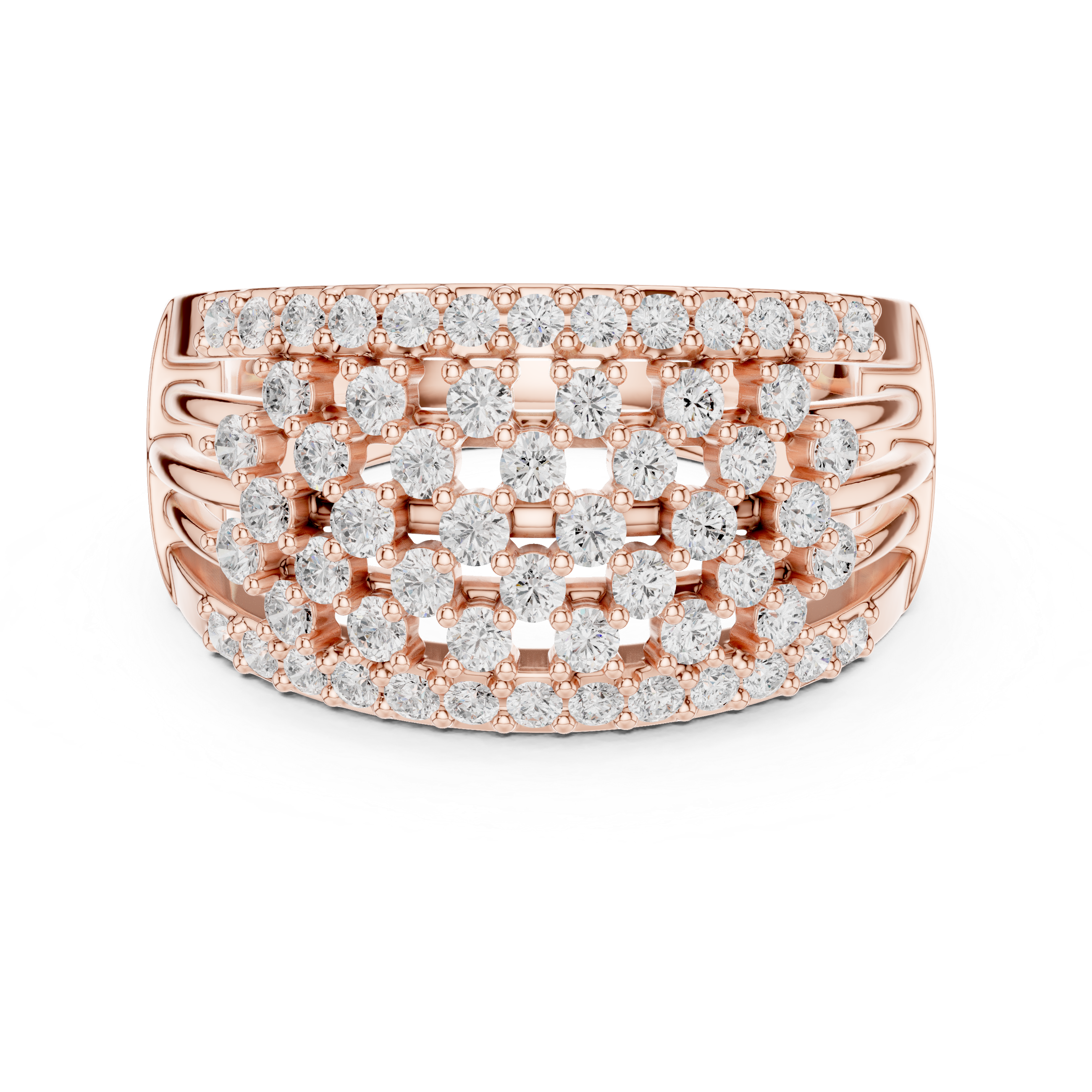 Multi-Row Diamond Statement Ring