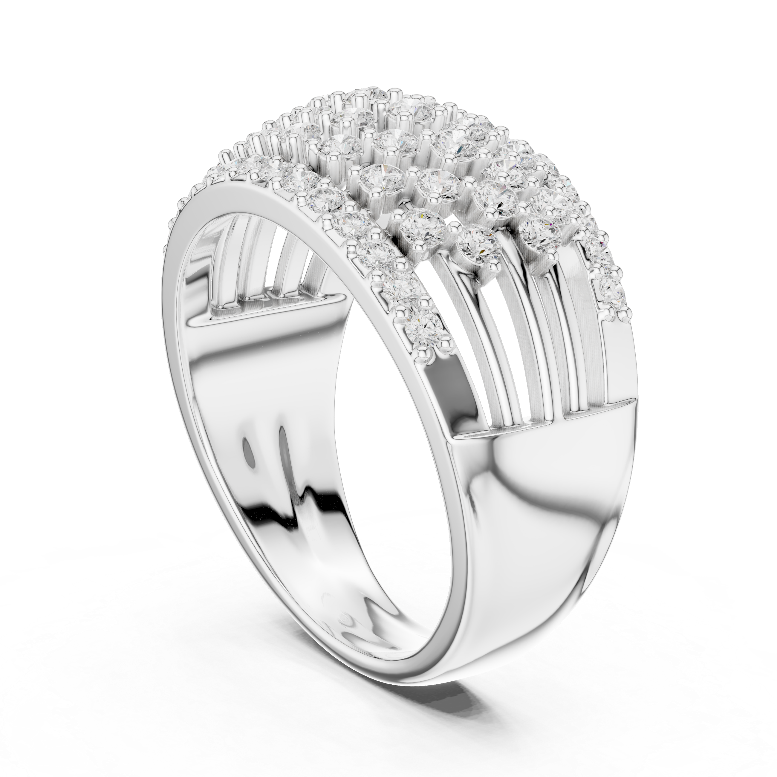 Multi-Row Diamond Statement Ring