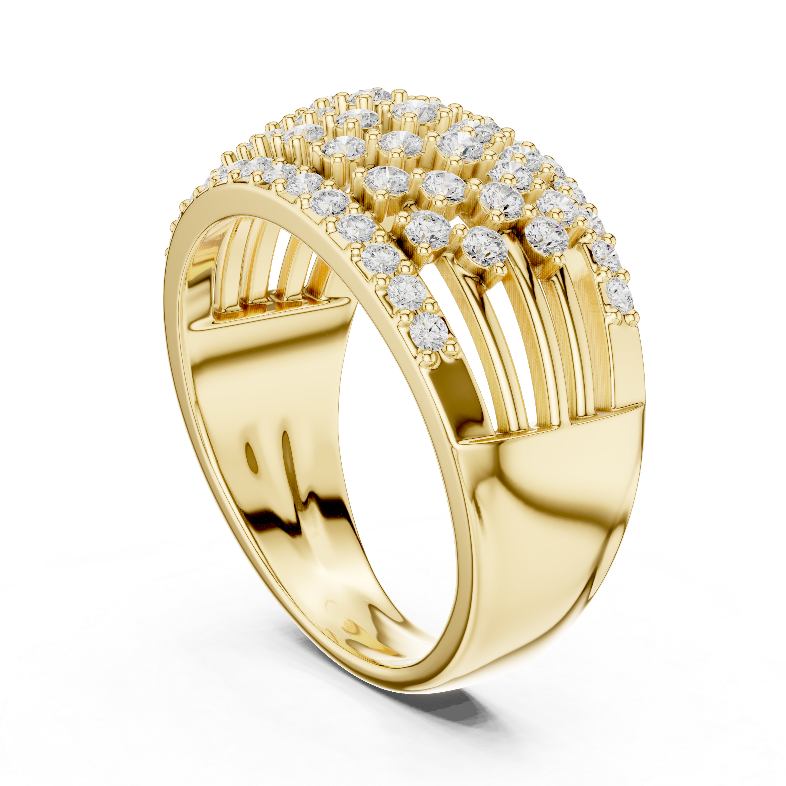 Multi-Row Diamond Statement Ring