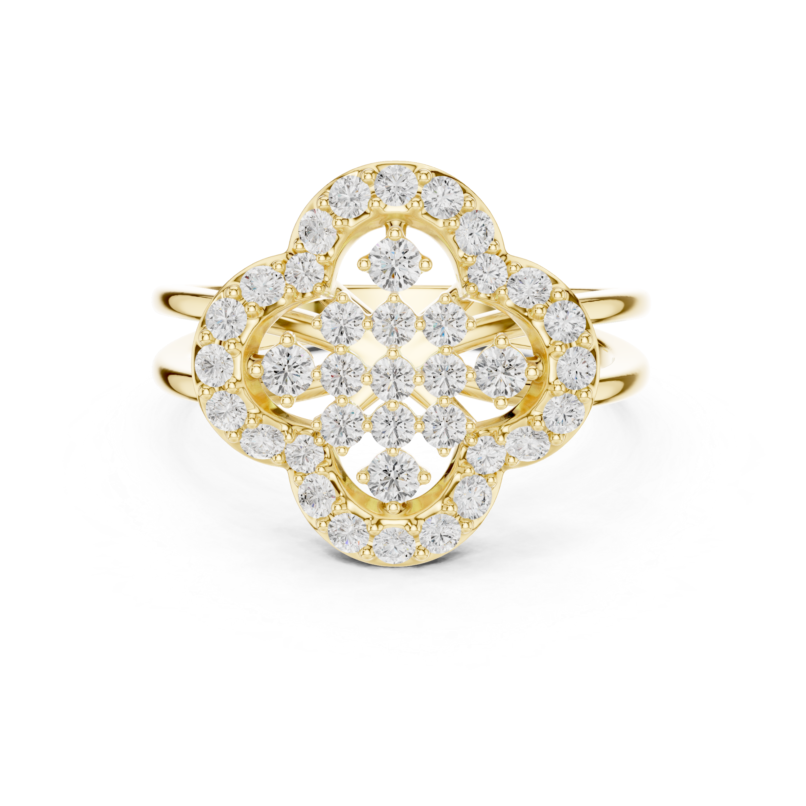 Clover Halo Diamond Ring