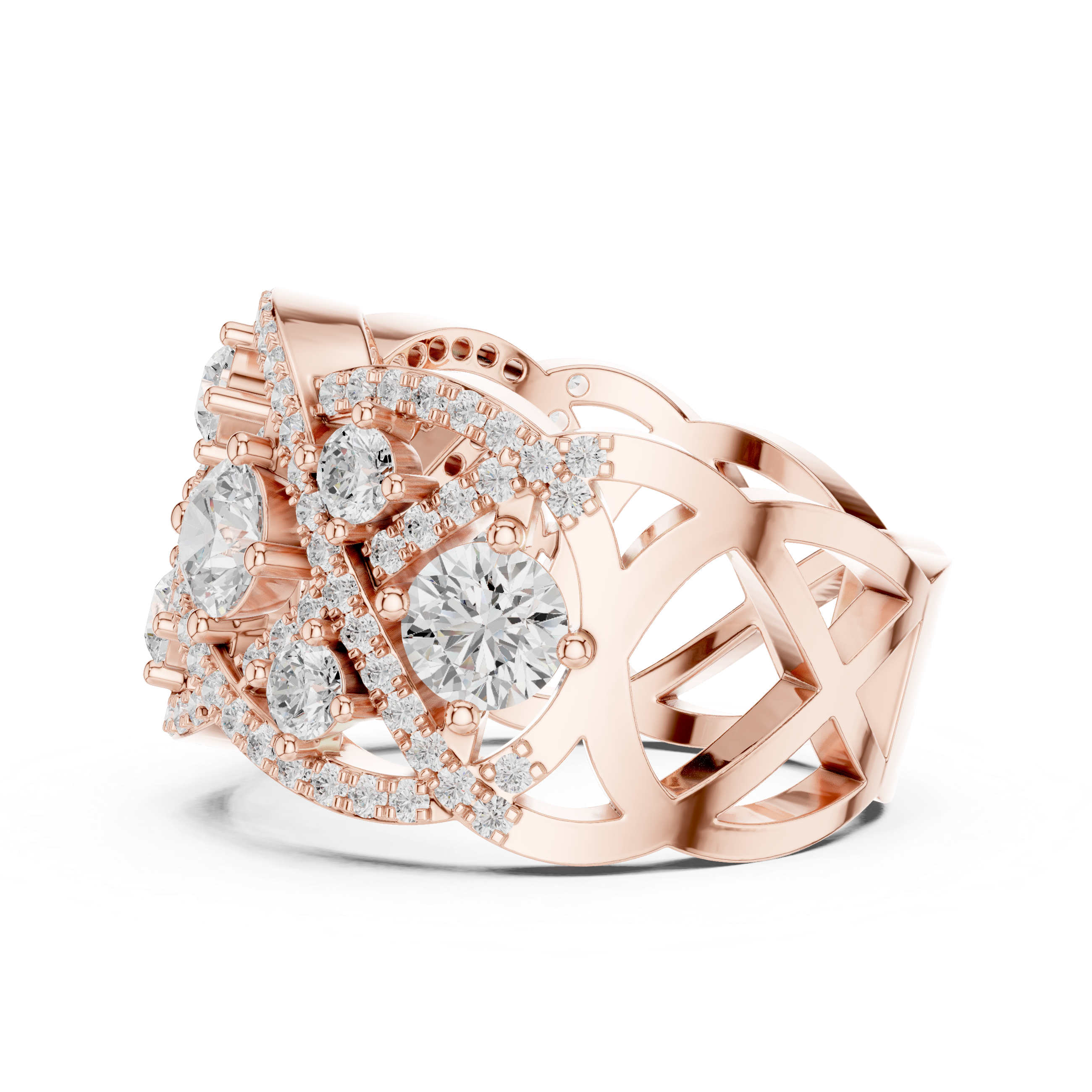 Infinity Halo Diamond Statement Ring