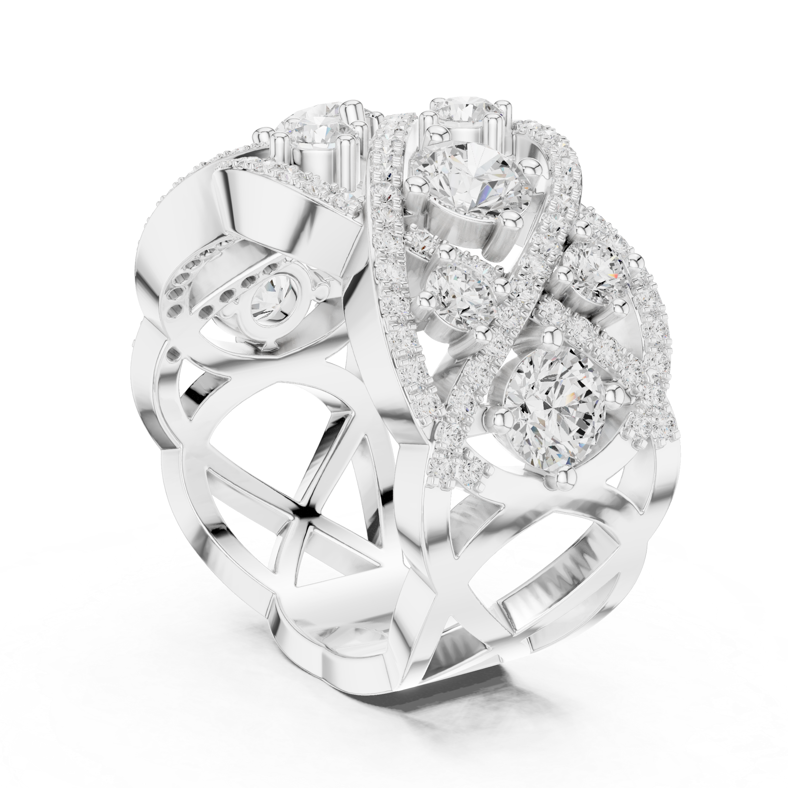 Infinity Halo Diamond Statement Ring
