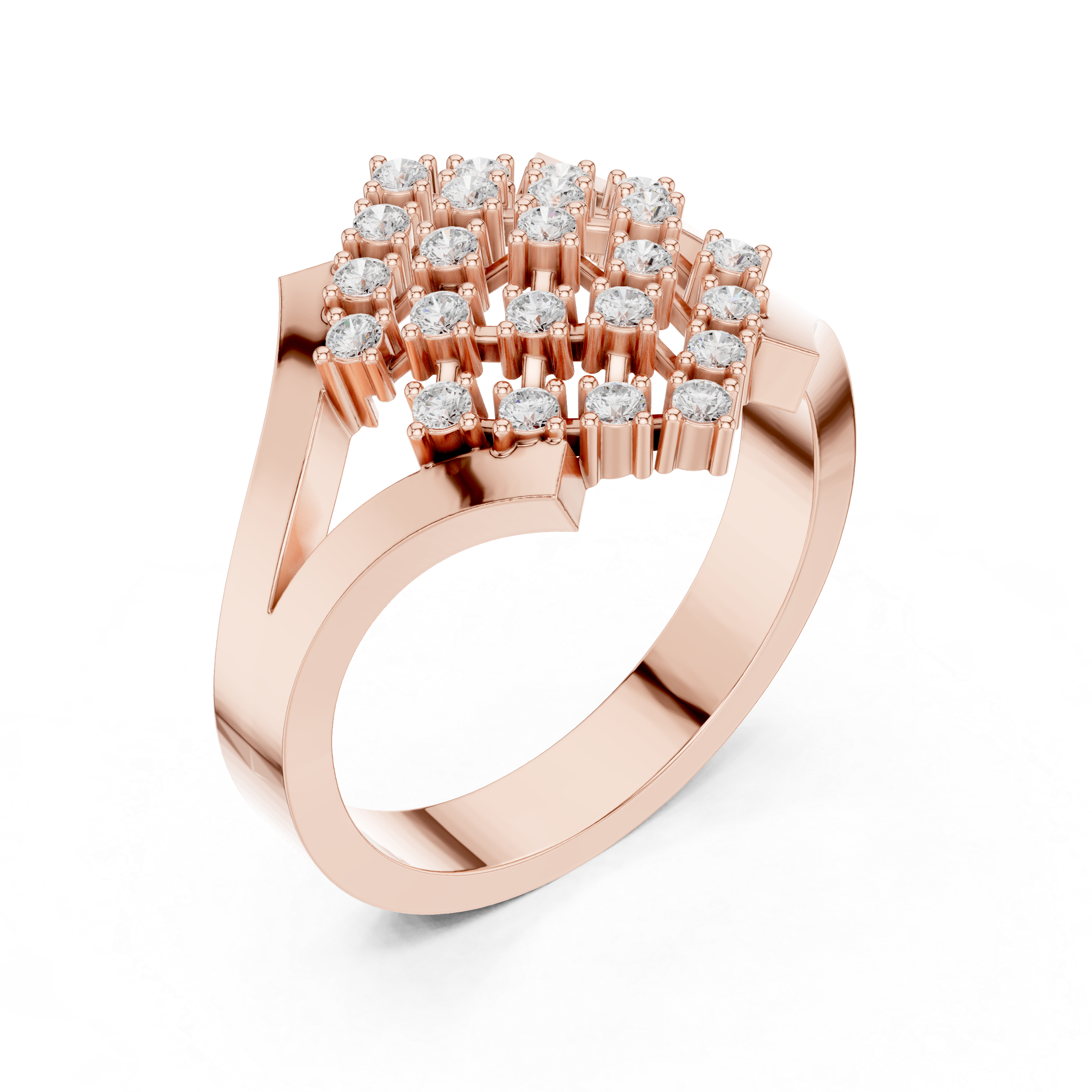 Diamond Cluster Cocktail Statement Ring