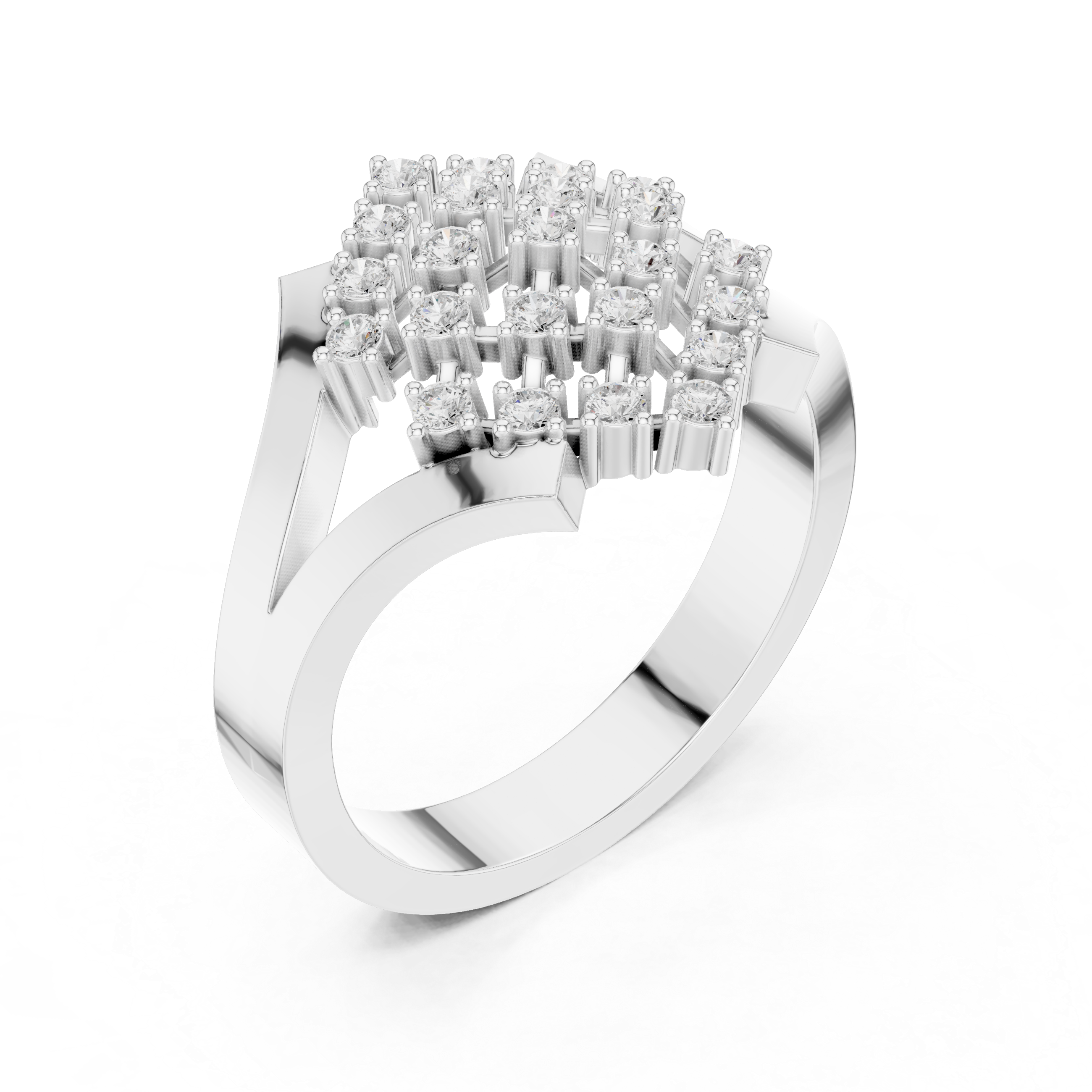 Diamond Cluster Cocktail Statement Ring