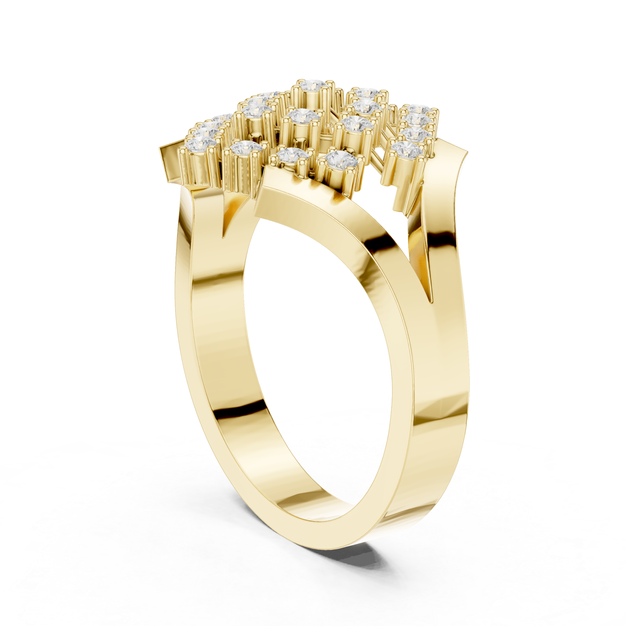 Diamond Cluster Cocktail Statement Ring