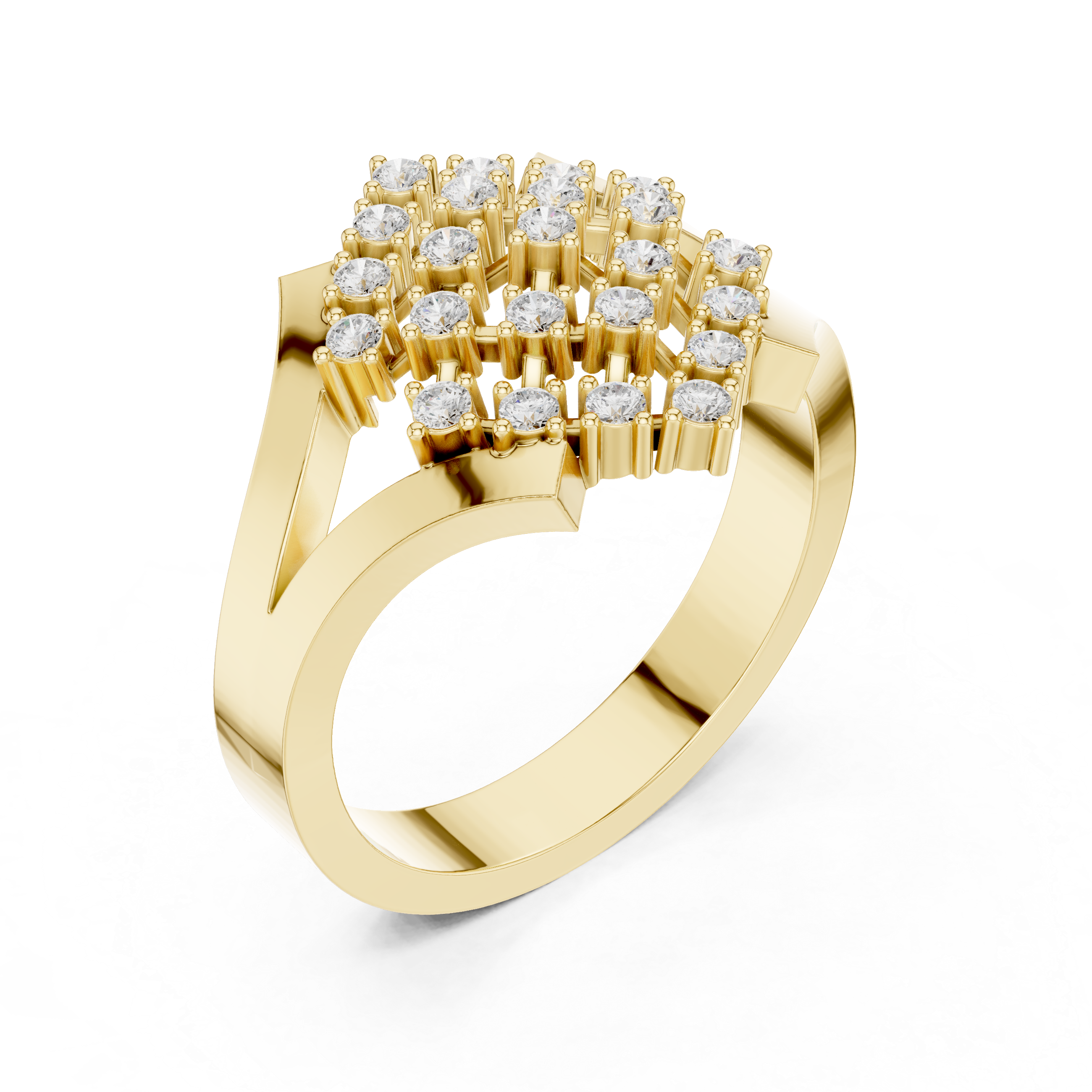 Diamond Cluster Cocktail Statement Ring