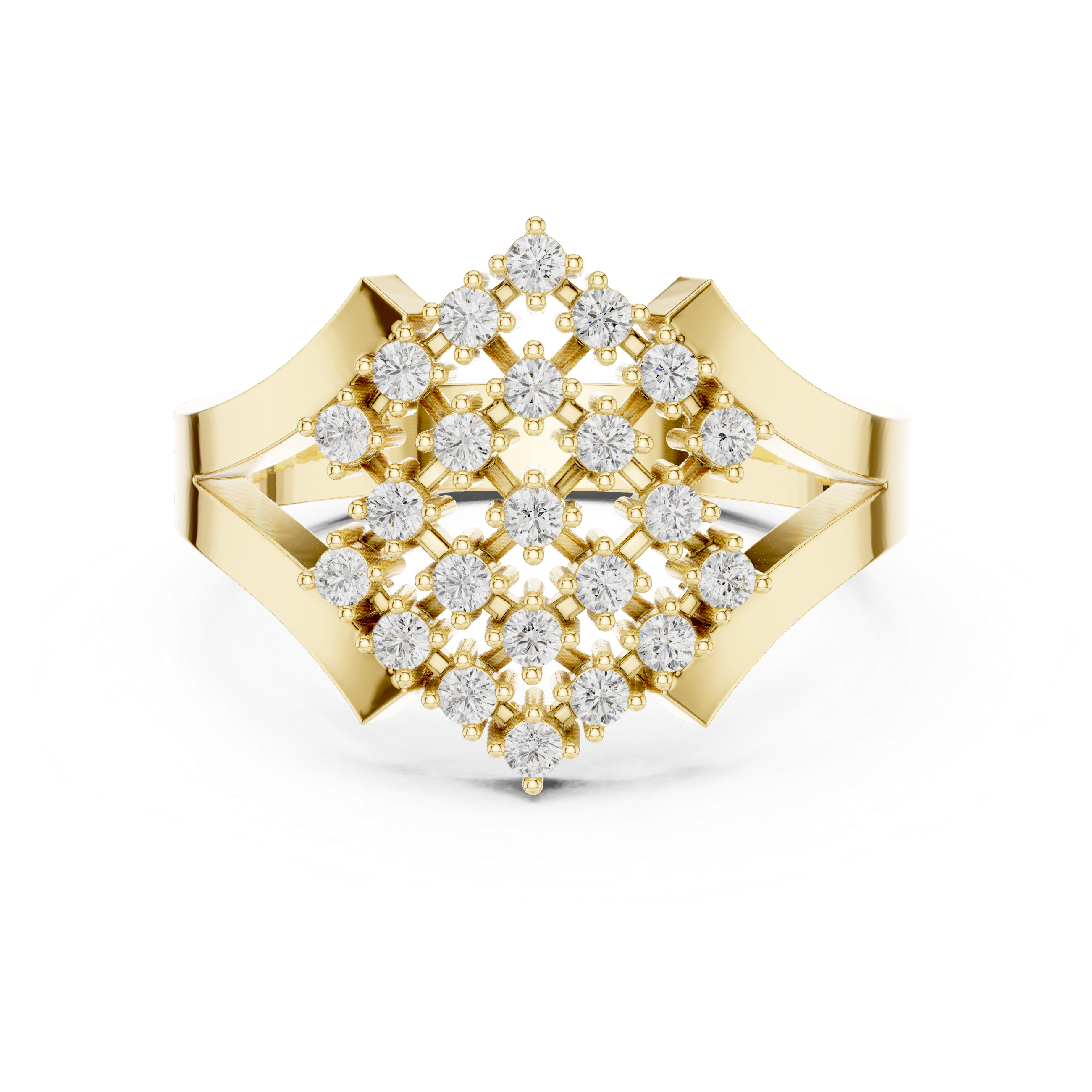 Diamond Cluster Cocktail Statement Ring