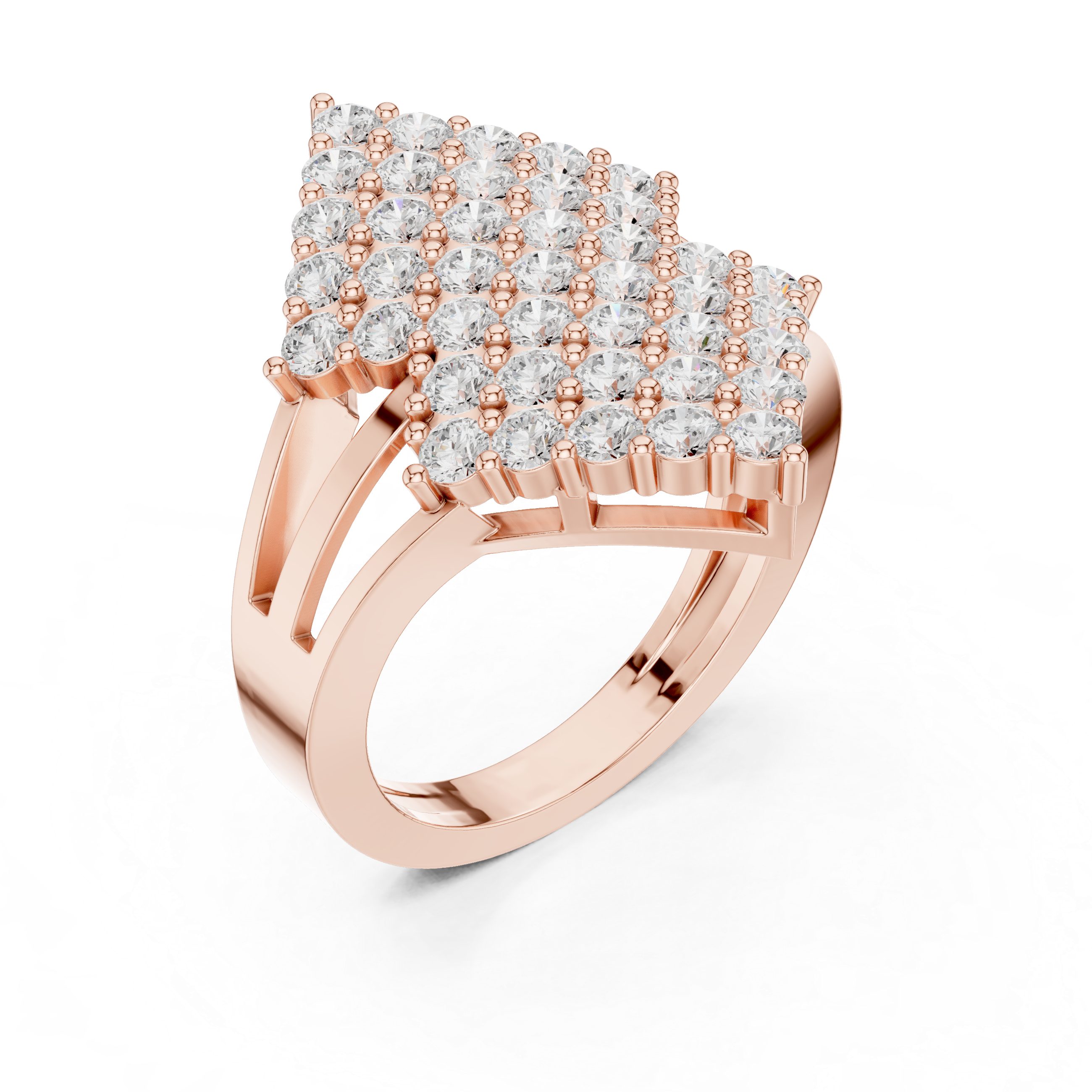 Diamond Cluster Cocktail Statement Ring