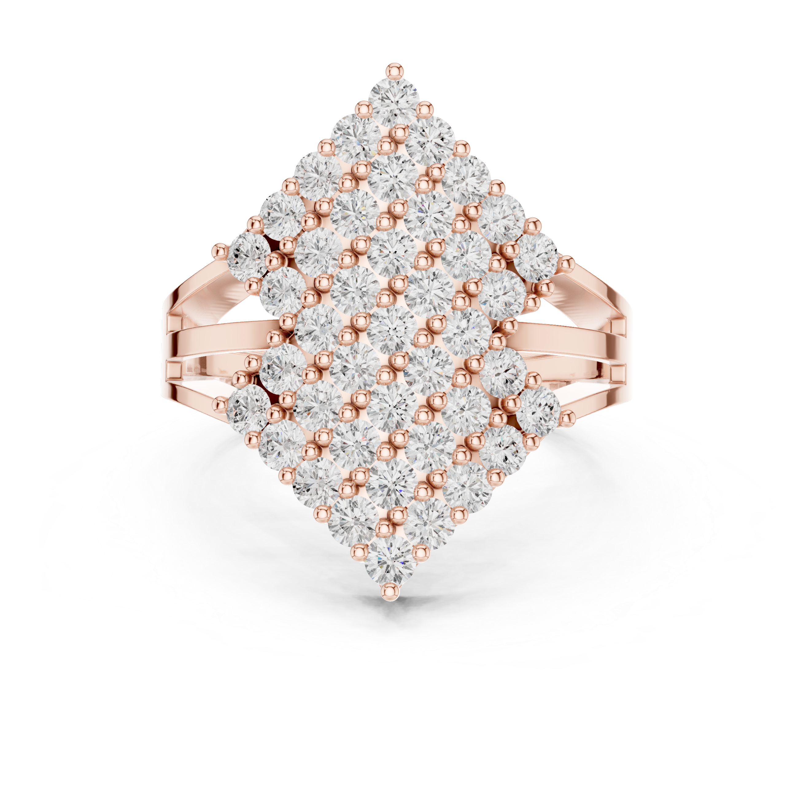 Diamond Cluster Cocktail Statement Ring