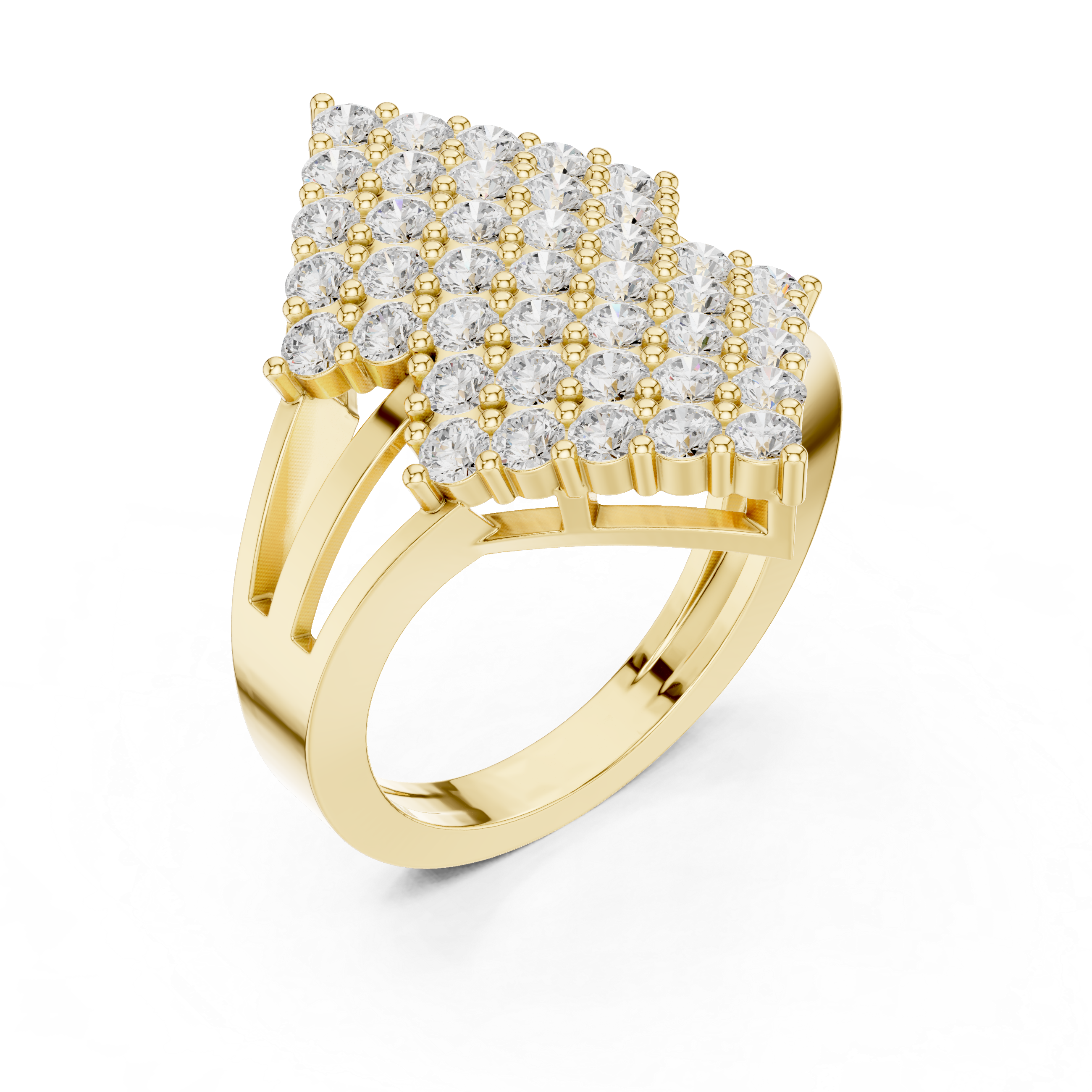 Diamond Cluster Cocktail Statement Ring