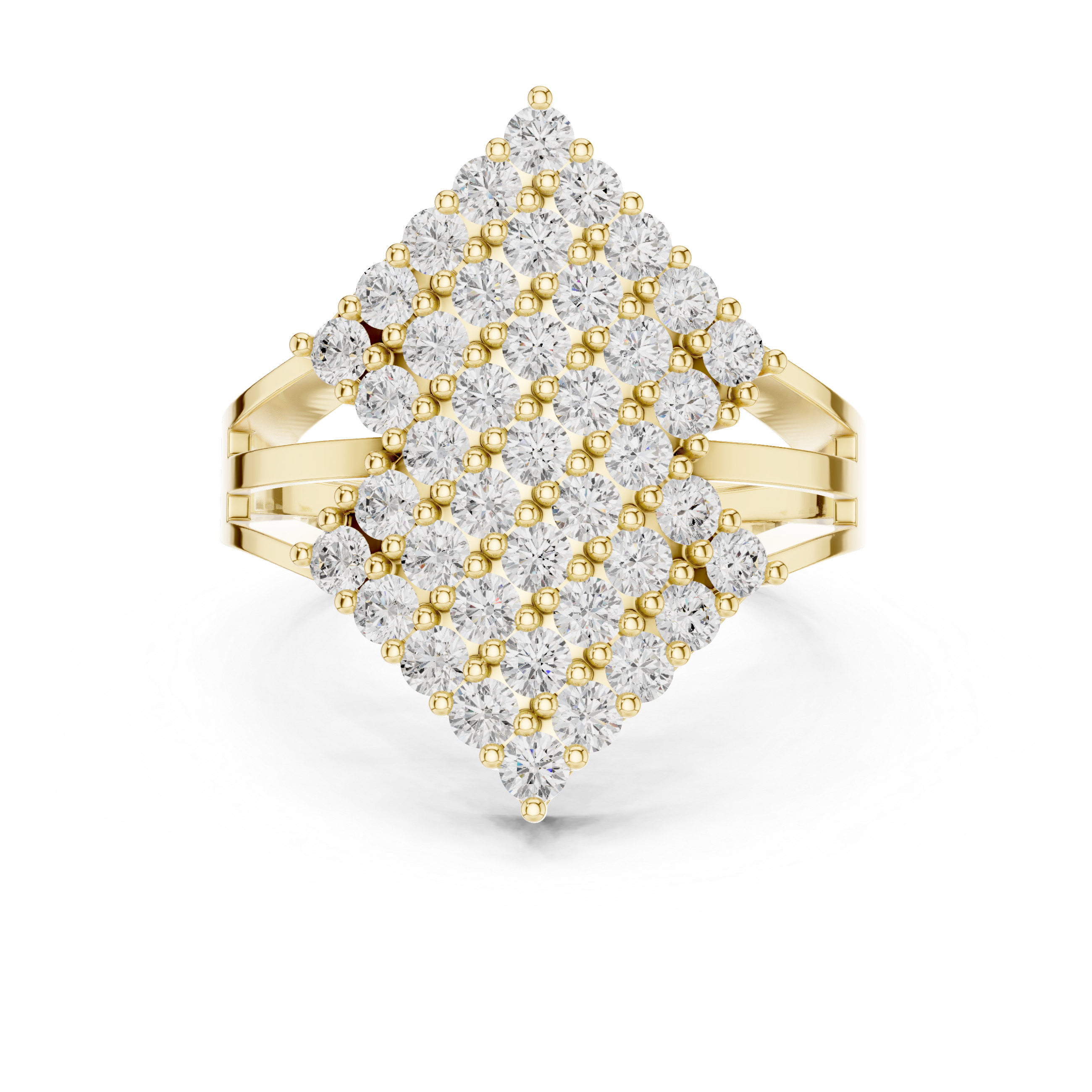 Diamond Cluster Cocktail Statement Ring