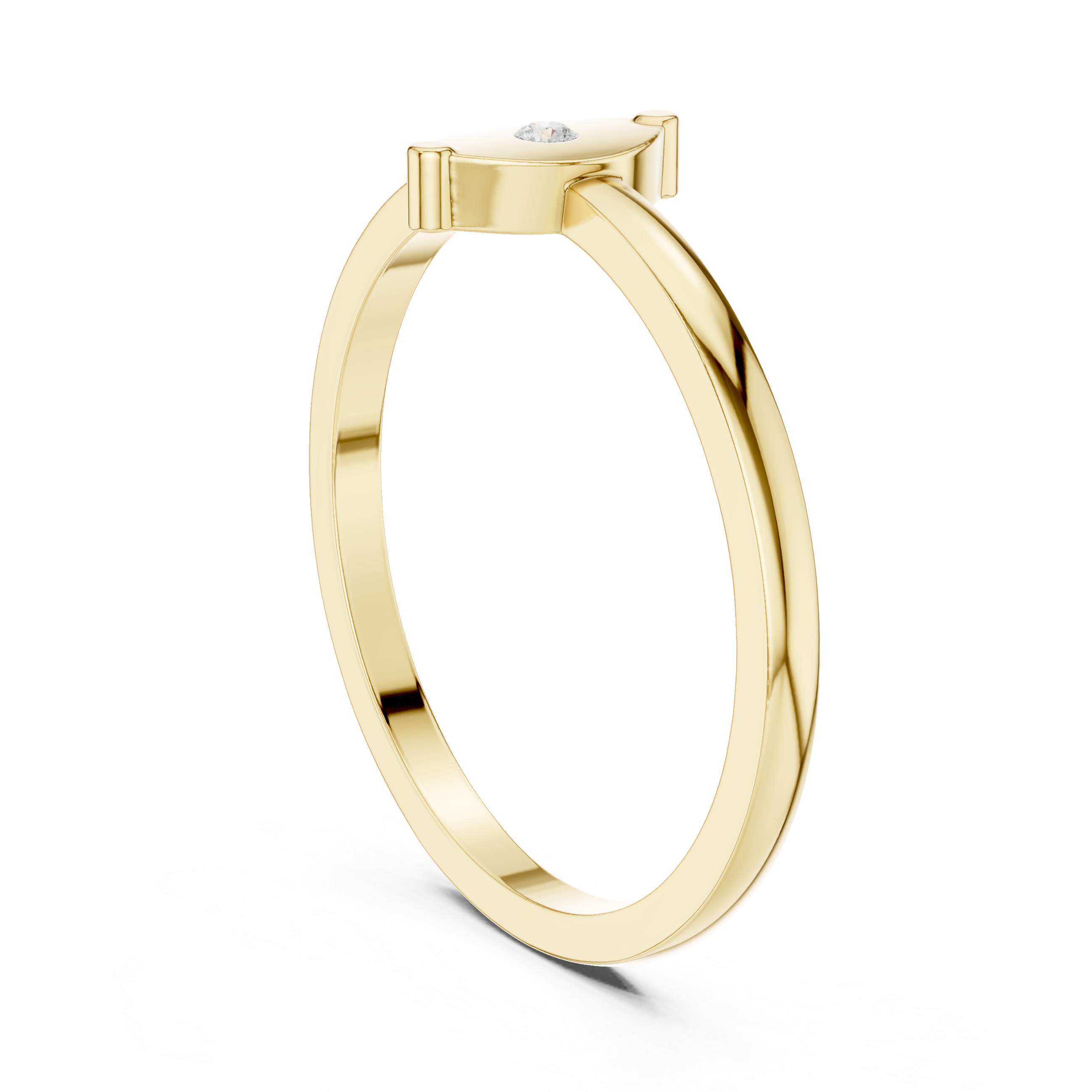 Minimalist Marquise Bezel Diamond Ring