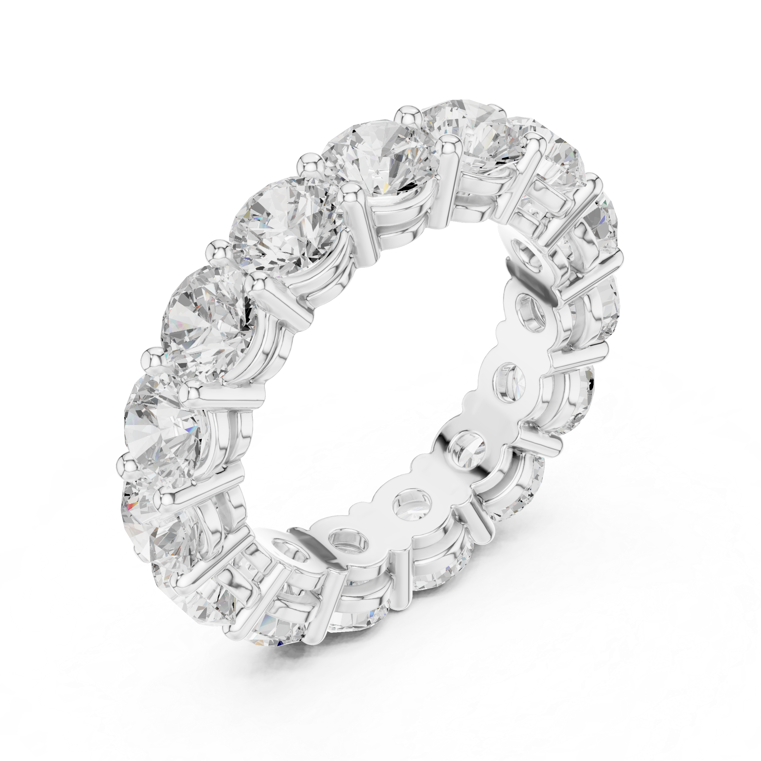 Round Diamond Eternity Wedding Band