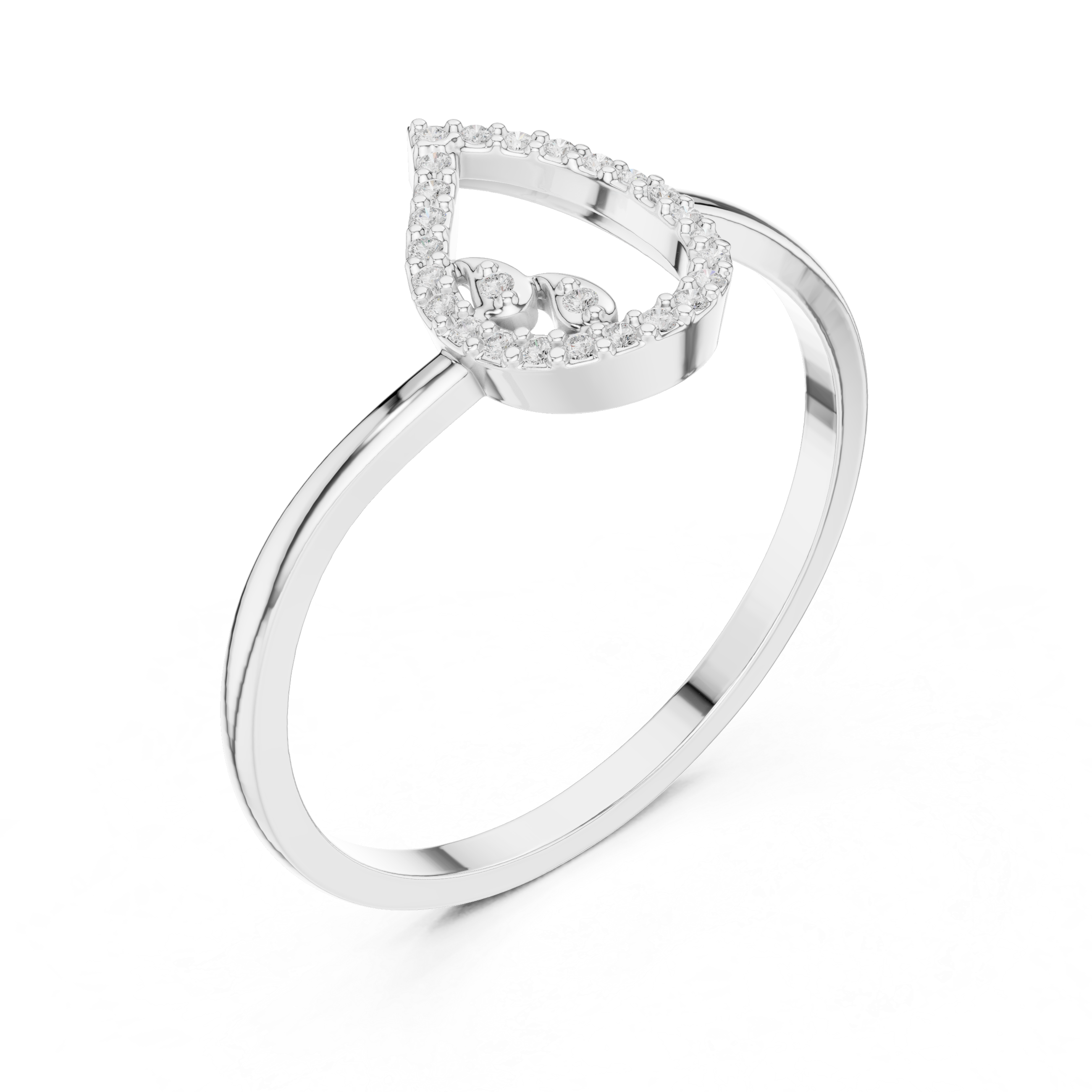 Diamond Teardrop Promise Ring