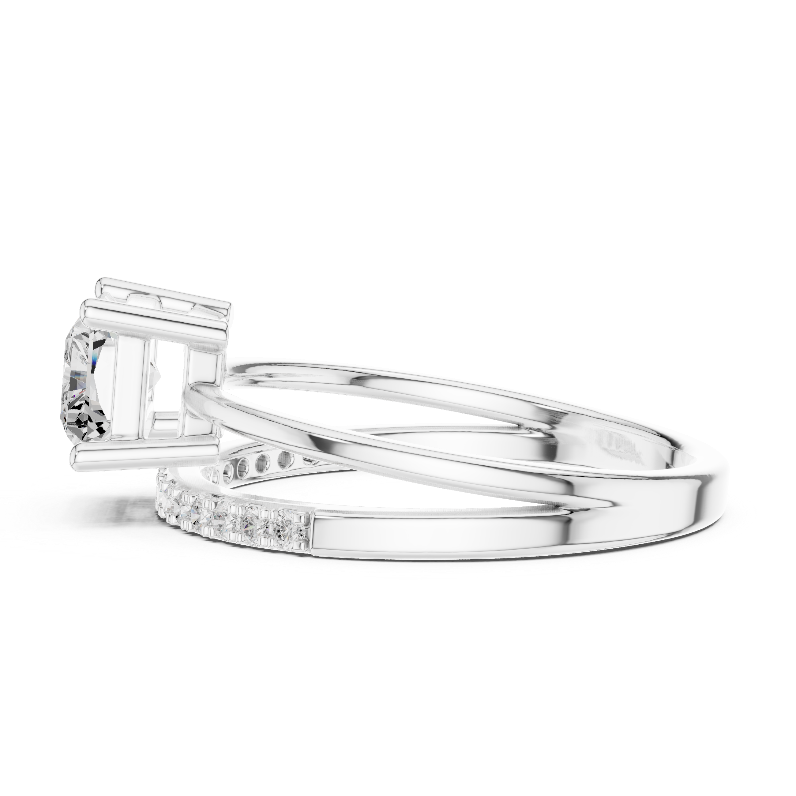 Radiant Cut Split Shank Engagement Ring