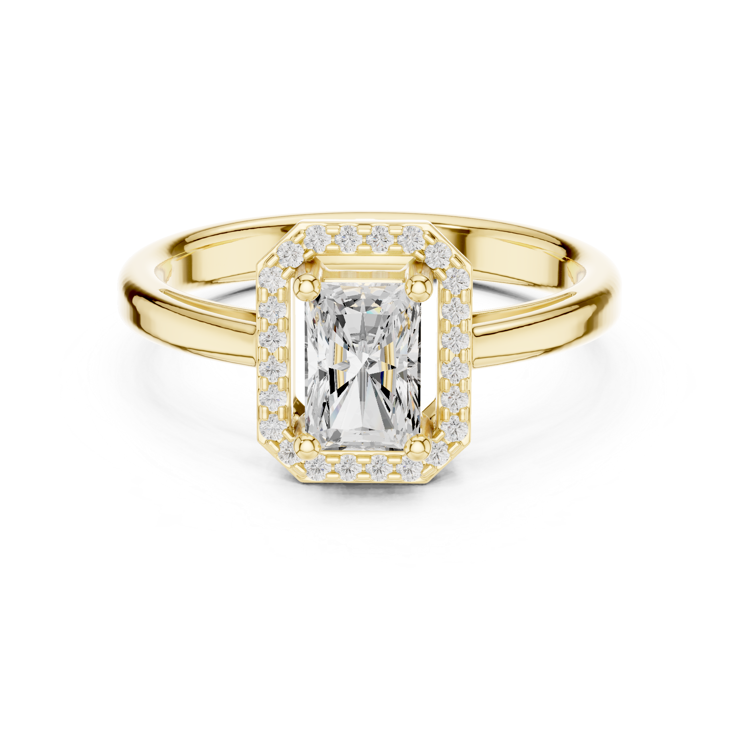 Emerald Cut Halo Engagement Ring