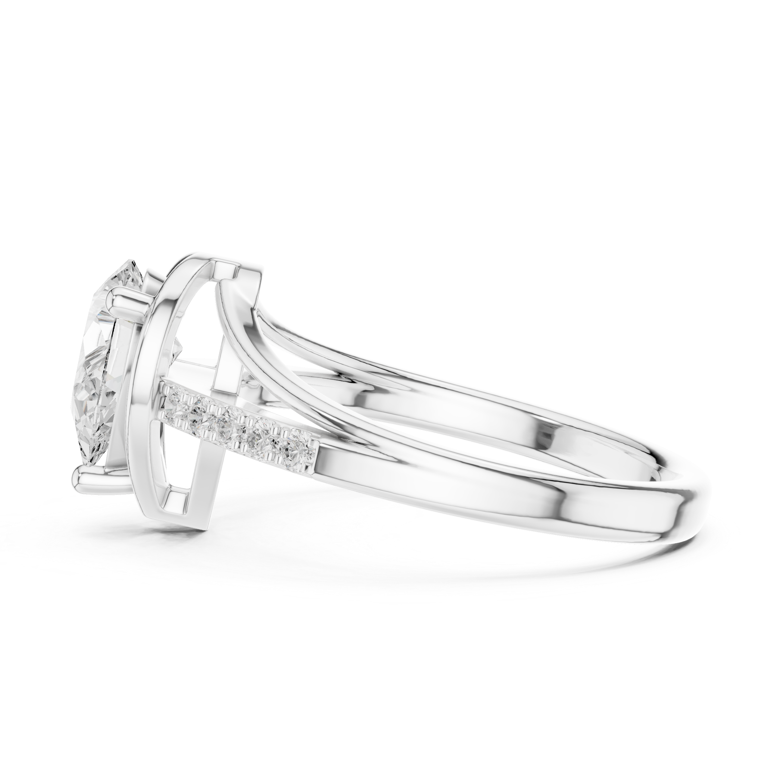 Pear Diamond Halo Engagement Ring