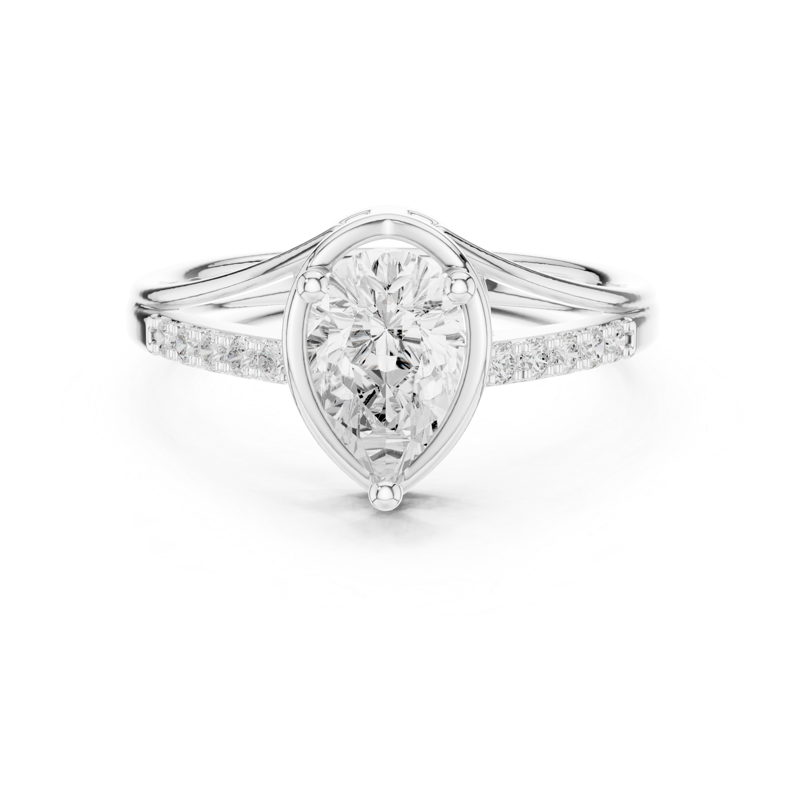 Pear Diamond Halo Engagement Ring