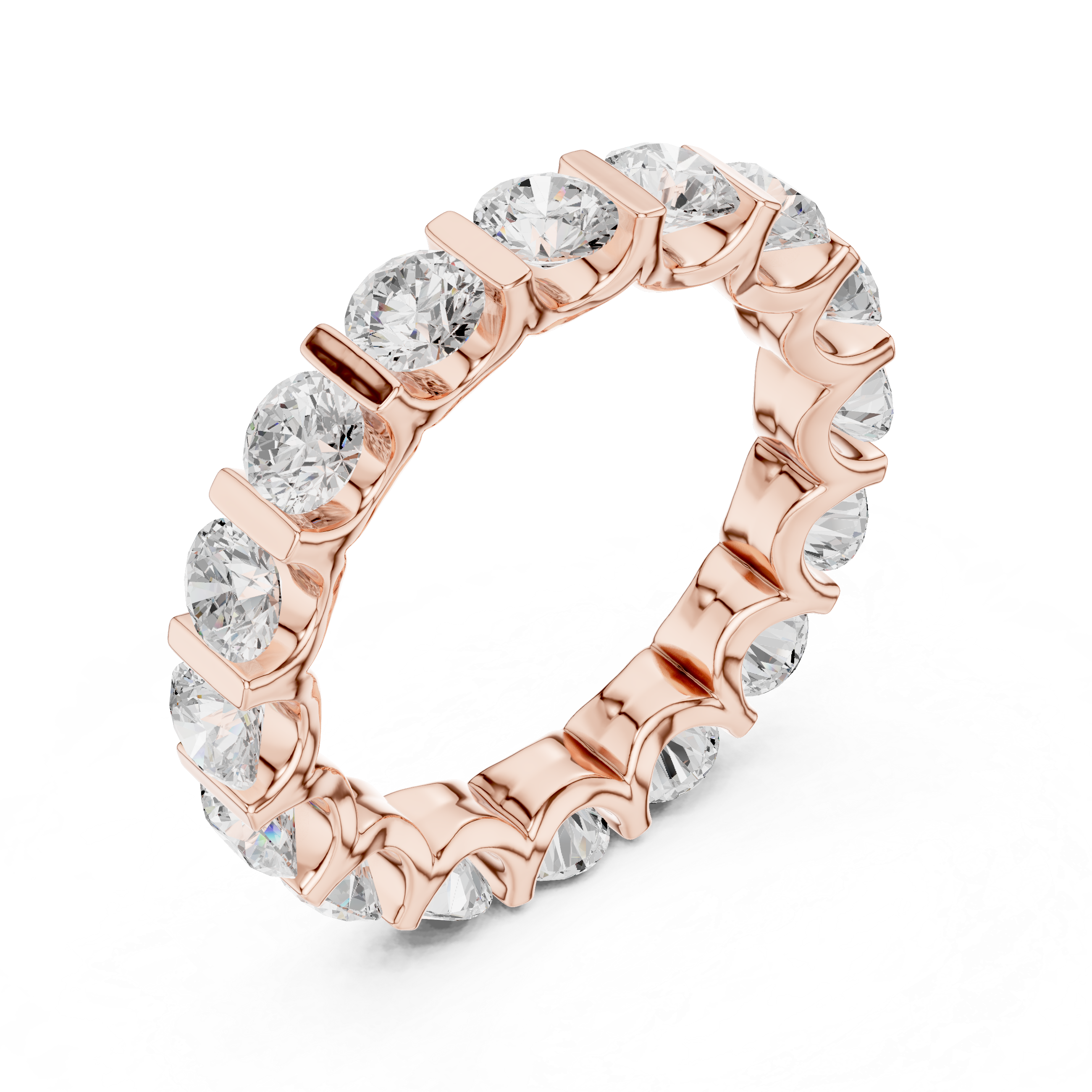 Round Diamond Eternity Wedding Band