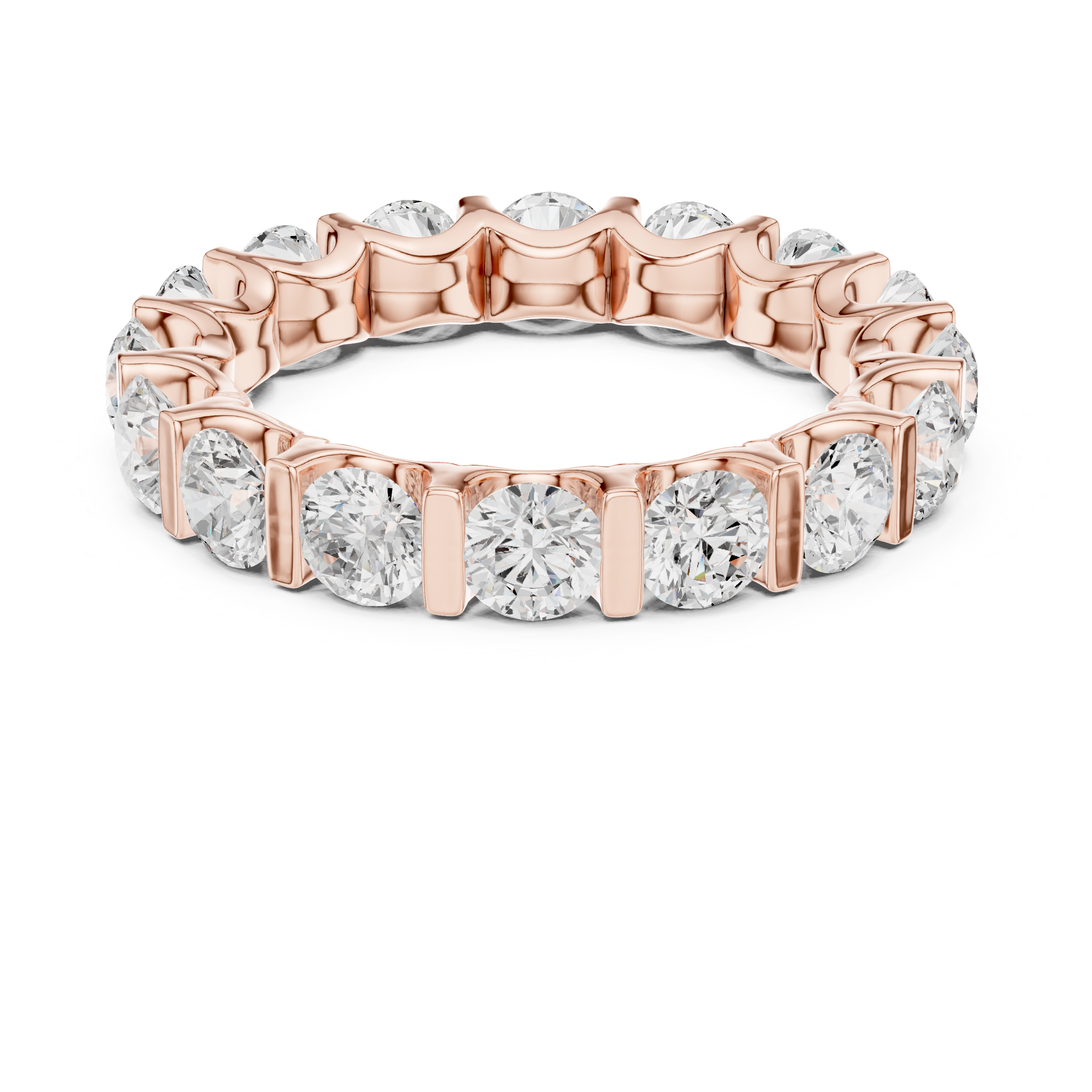 Round Diamond Eternity Wedding Band