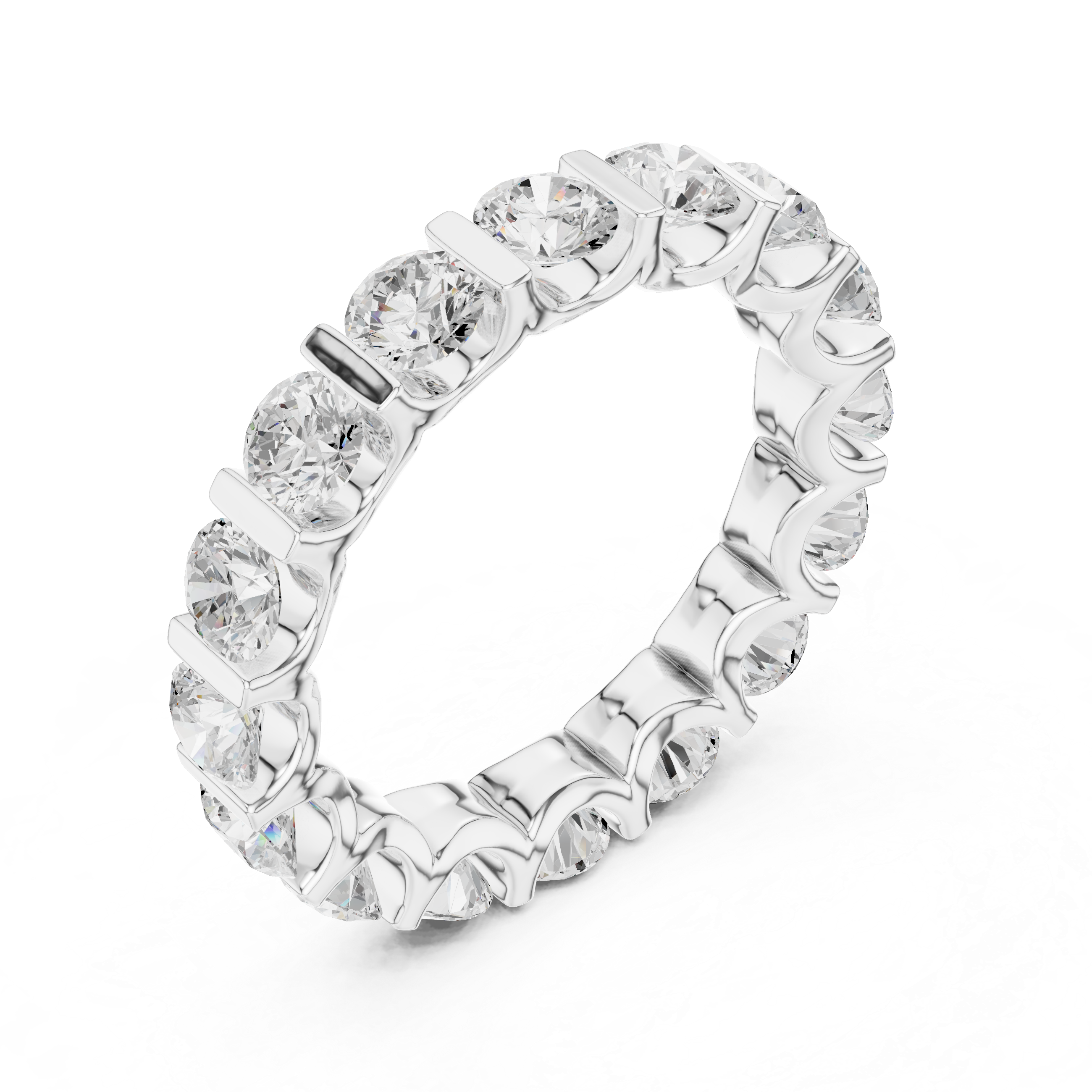 Round Diamond Eternity Wedding Band