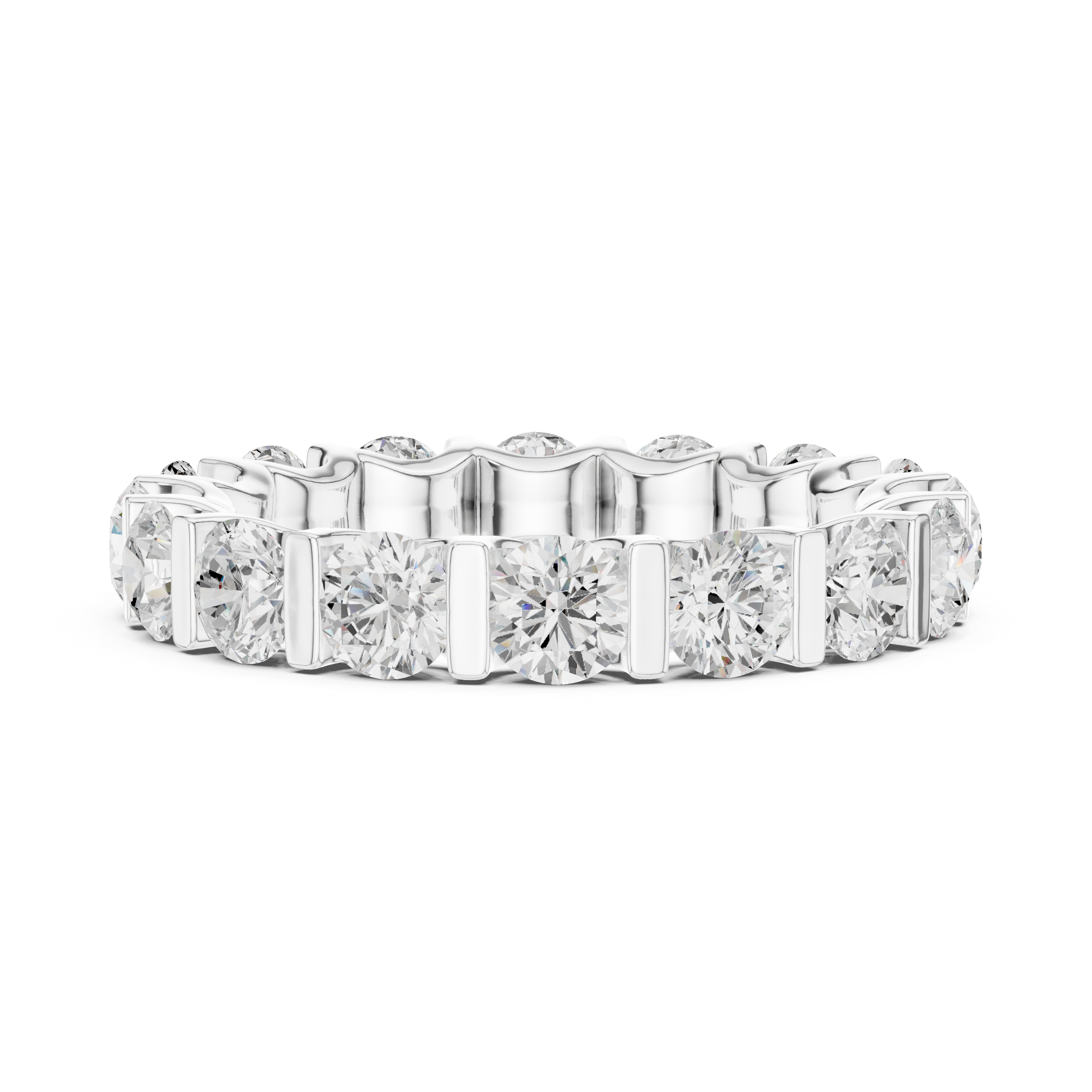 Round Diamond Eternity Wedding Band