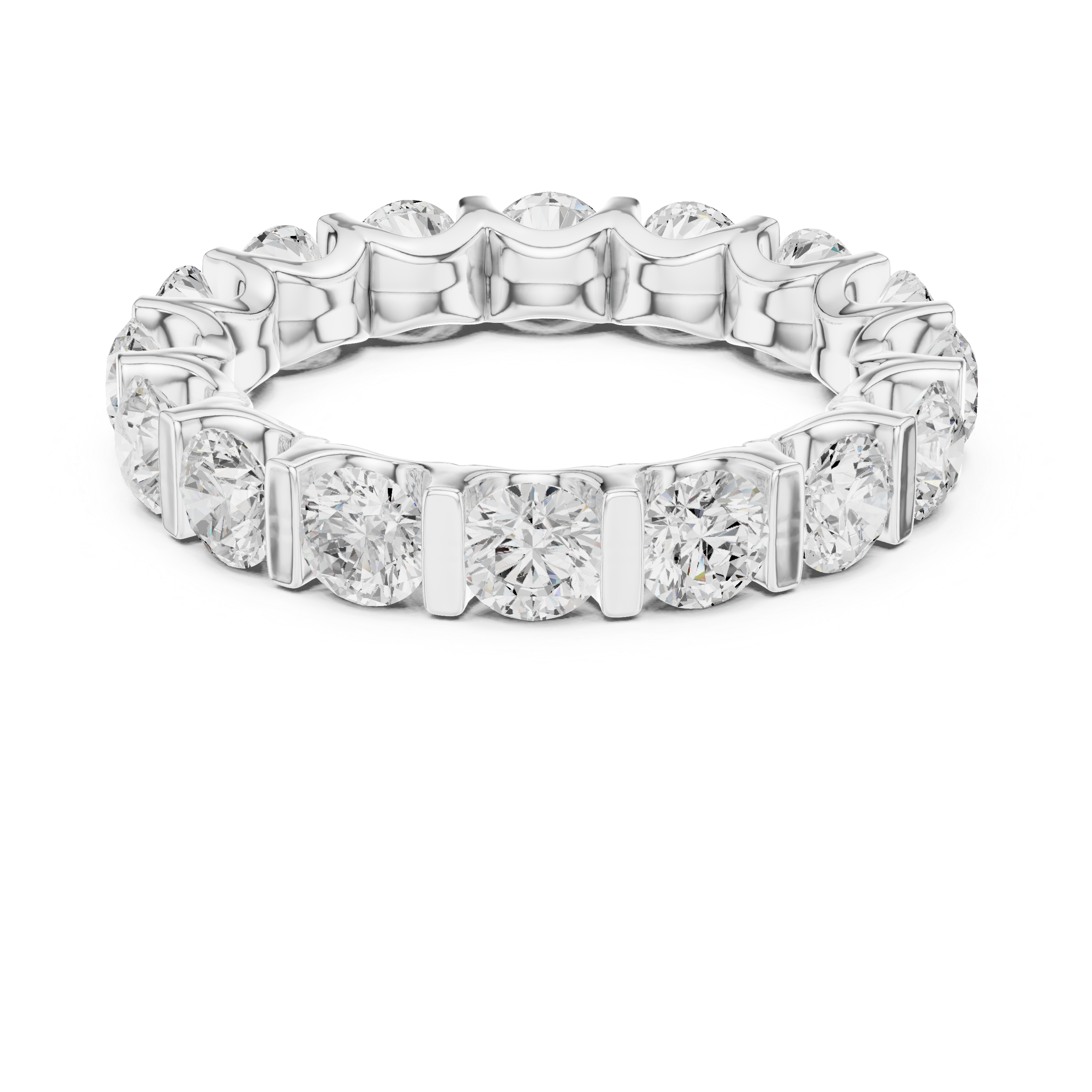 Round Diamond Eternity Wedding Band